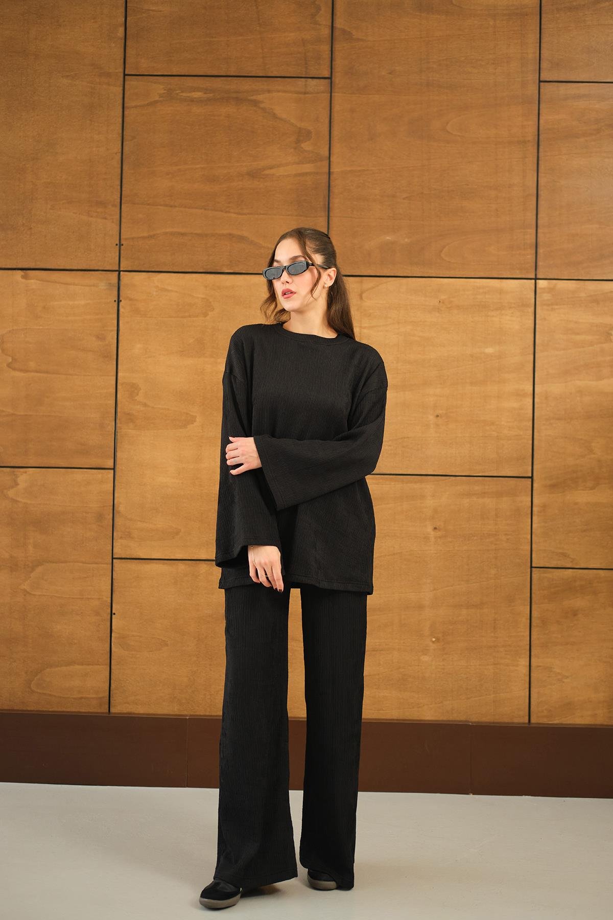 Bürümcük Desen Takım Siyah