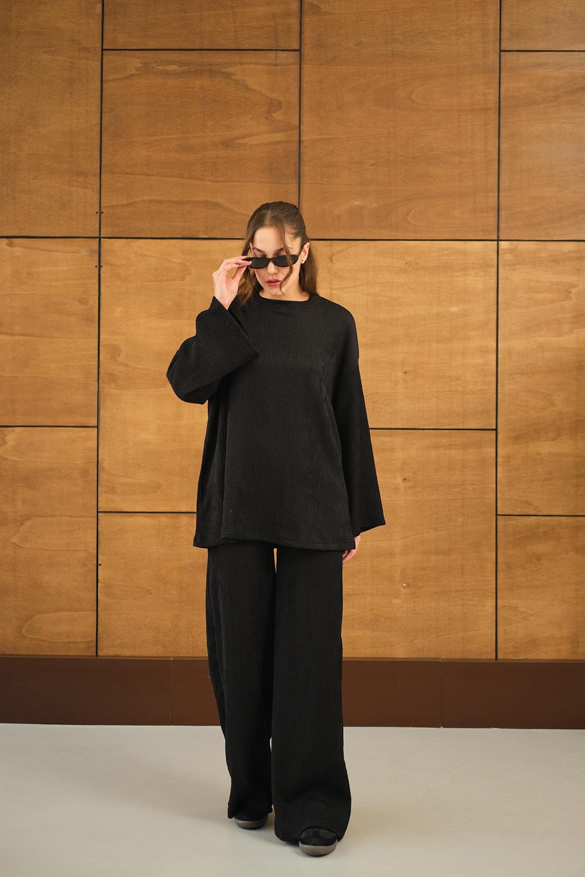 Bürümcük Desen Takım Siyah