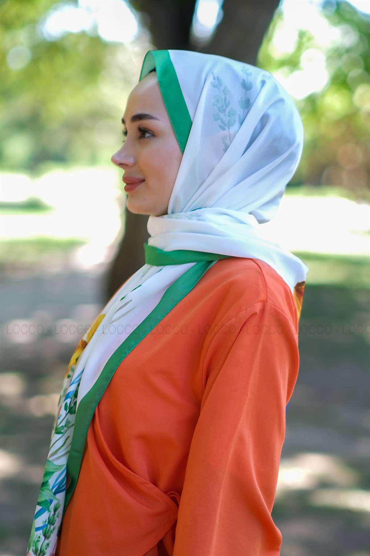 Uygun Fiyatlı BUYUK CICEK DESEN SAL YESIL | Loccomoda.com 