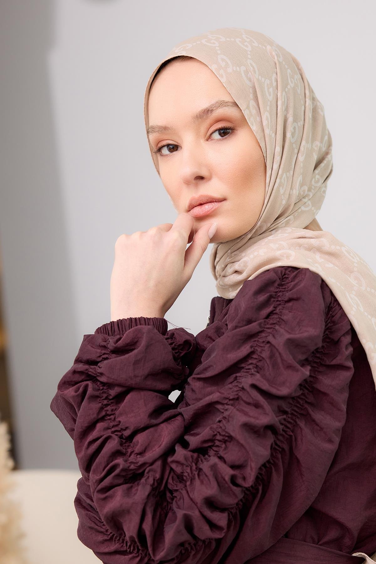 Büzgü Detaylı Fermuarlı Ceket  Bordo