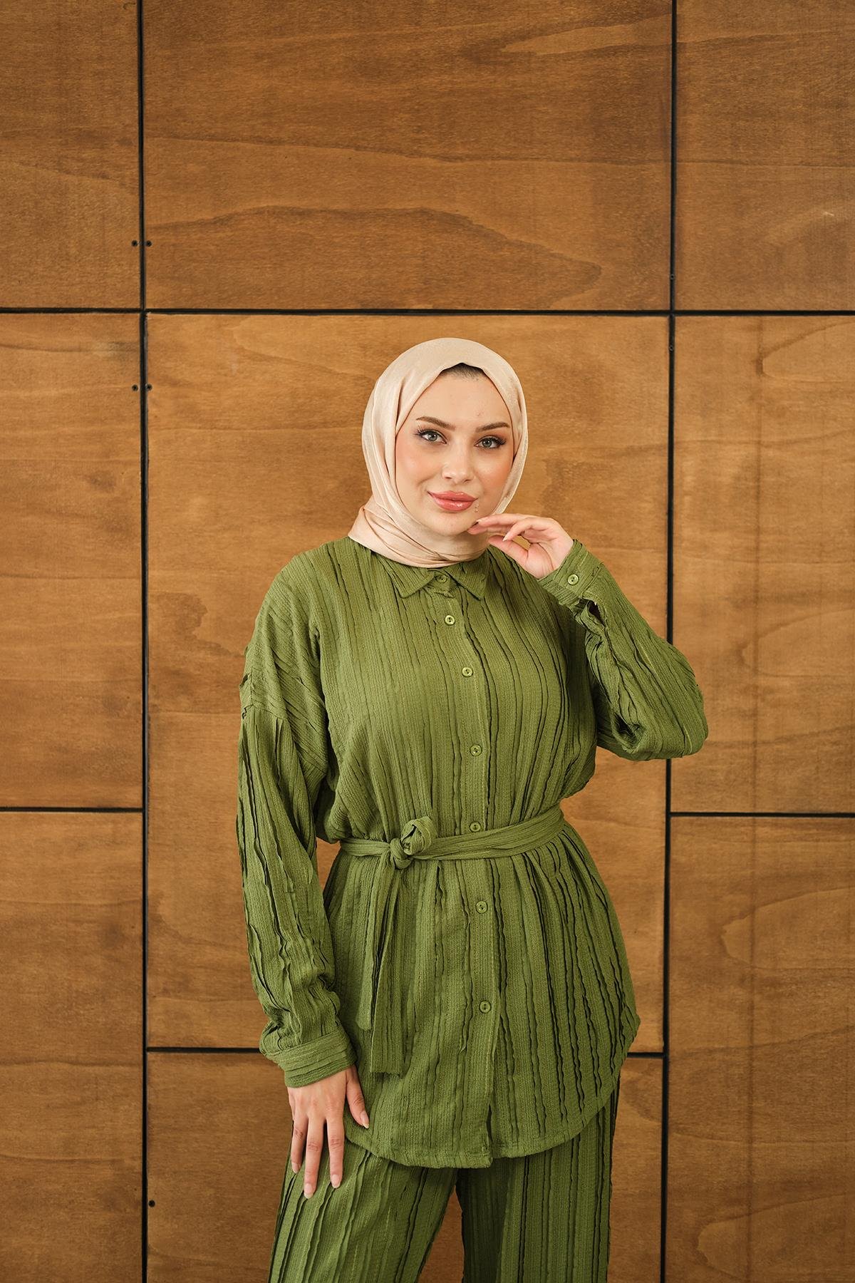 Büzgülü İkili Takım Yeşil