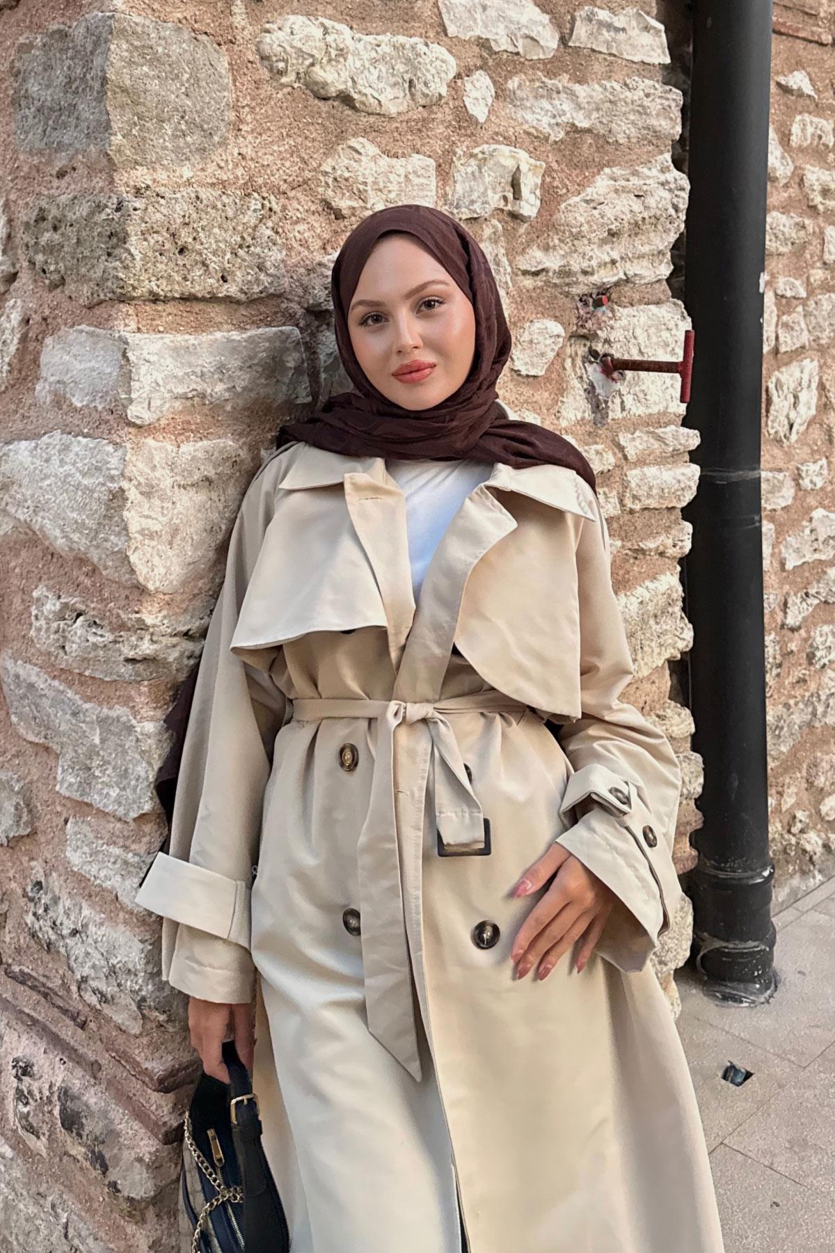 Cep Yaka Trençkot Taş