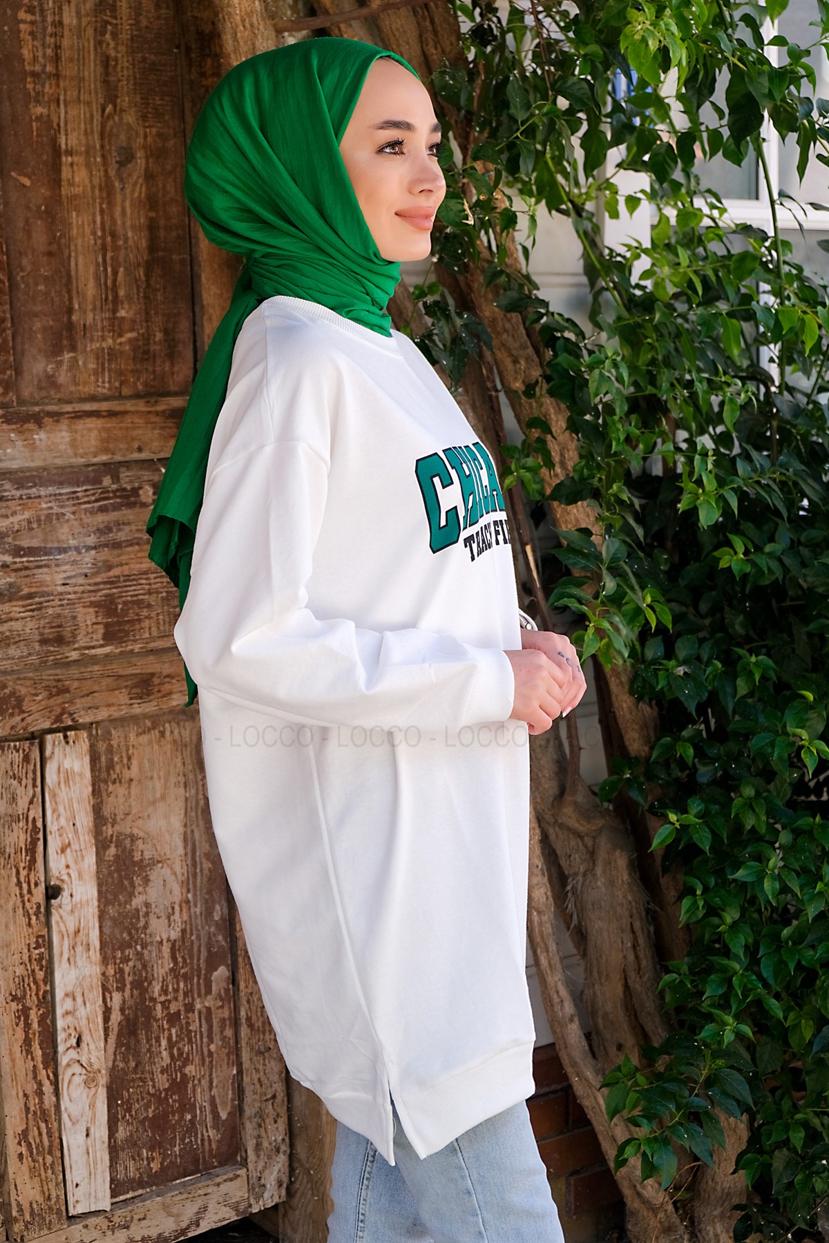 Uygun Fiyatlı CHICAGO BASKILI TUNIK BEYAZ | Loccomoda.com 