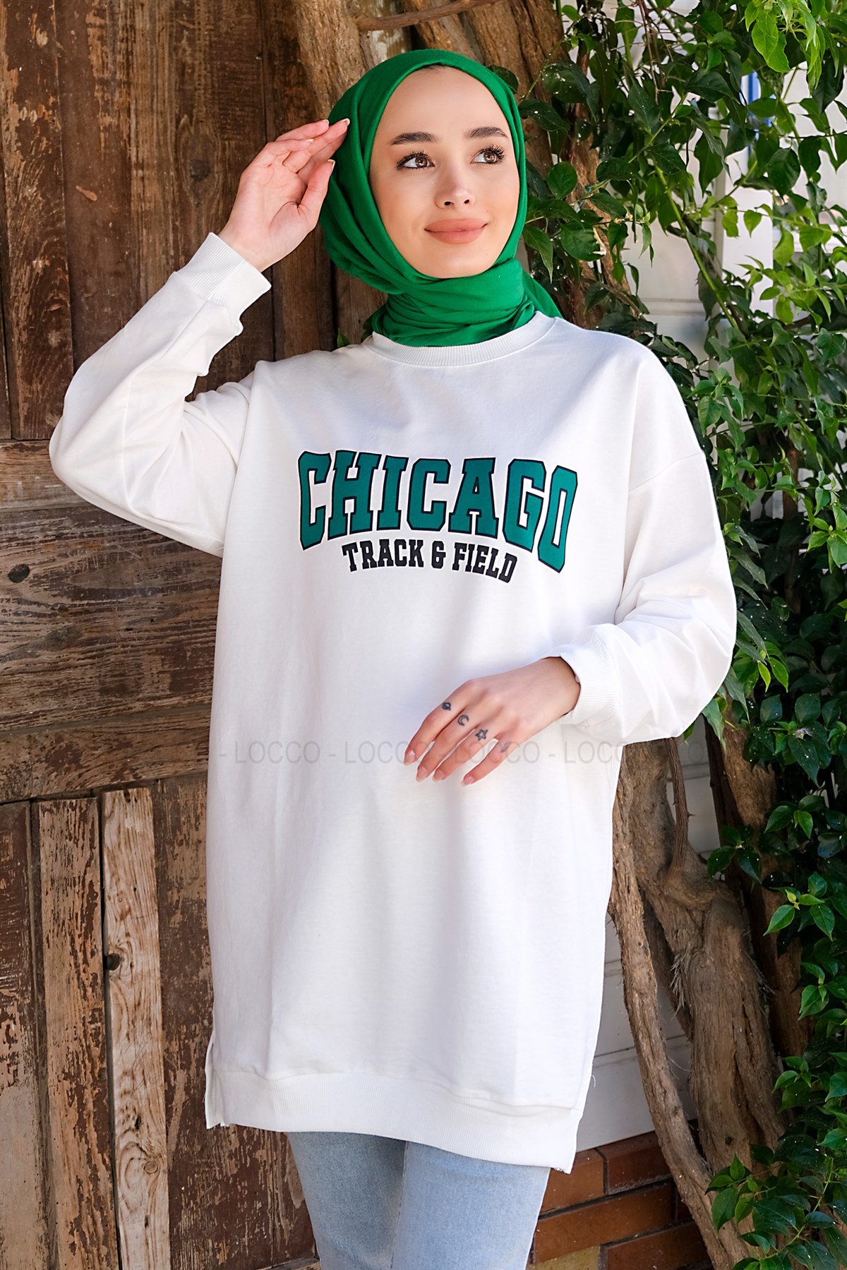 Uygun Fiyatlı CHICAGO BASKILI TUNIK BEYAZ | Loccomoda.com 