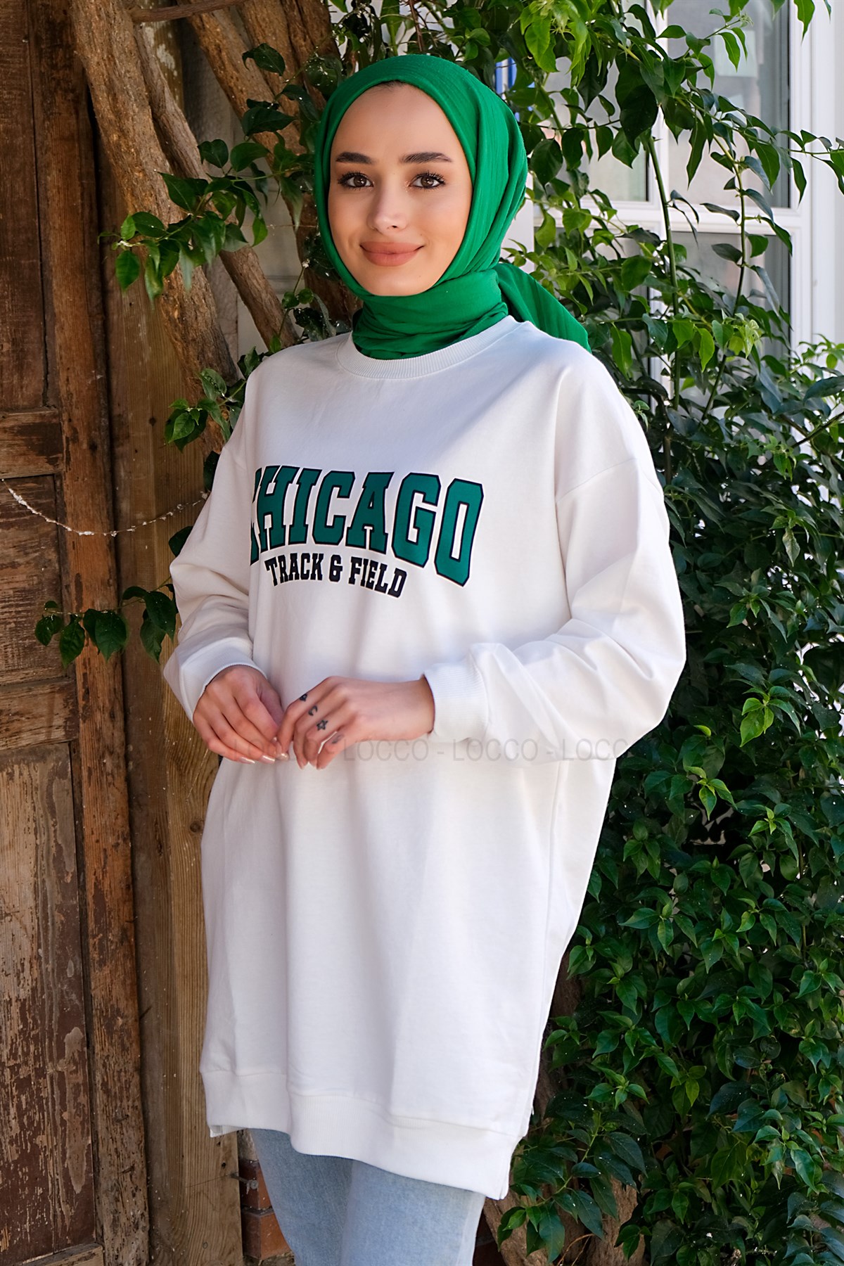 Uygun Fiyatlı CHICAGO BASKILI TUNIK BEYAZ | Loccomoda.com 