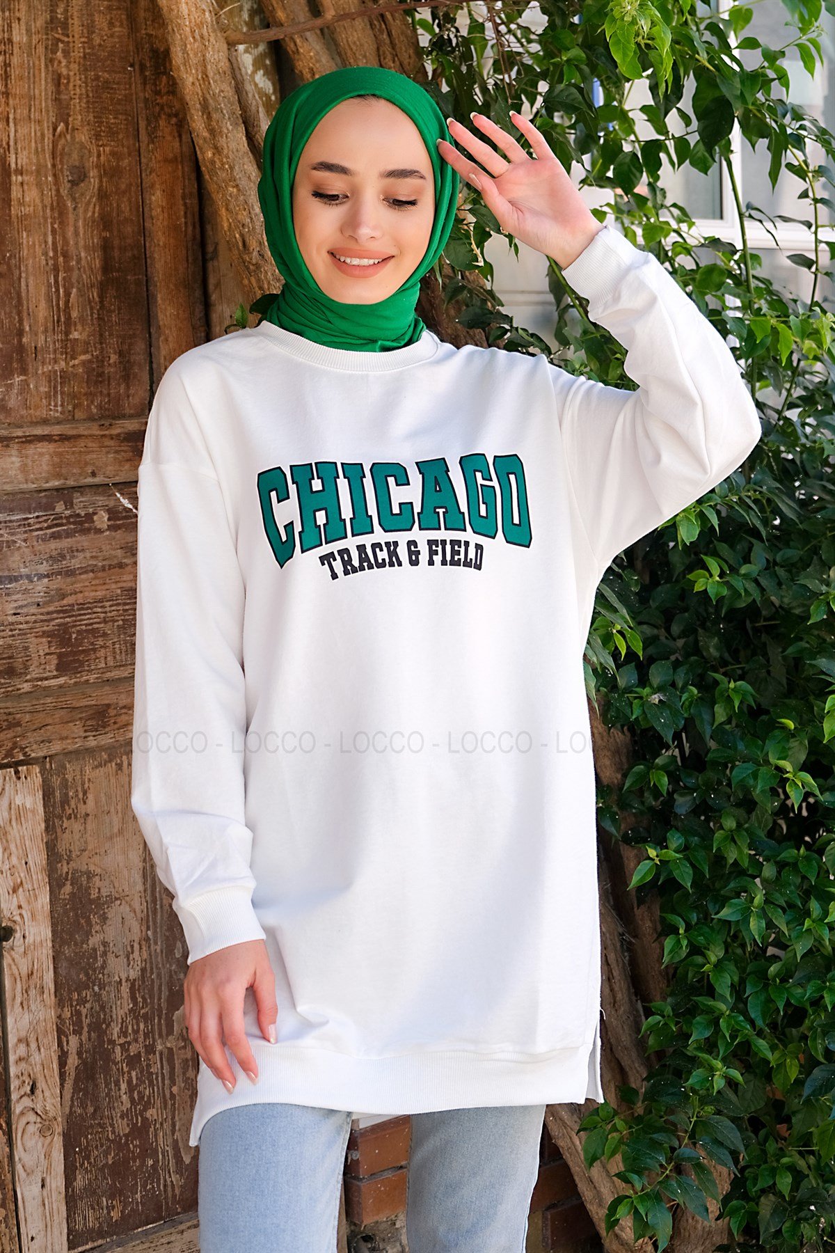 Uygun Fiyatlı CHICAGO BASKILI TUNIK BEYAZ | Loccomoda.com 