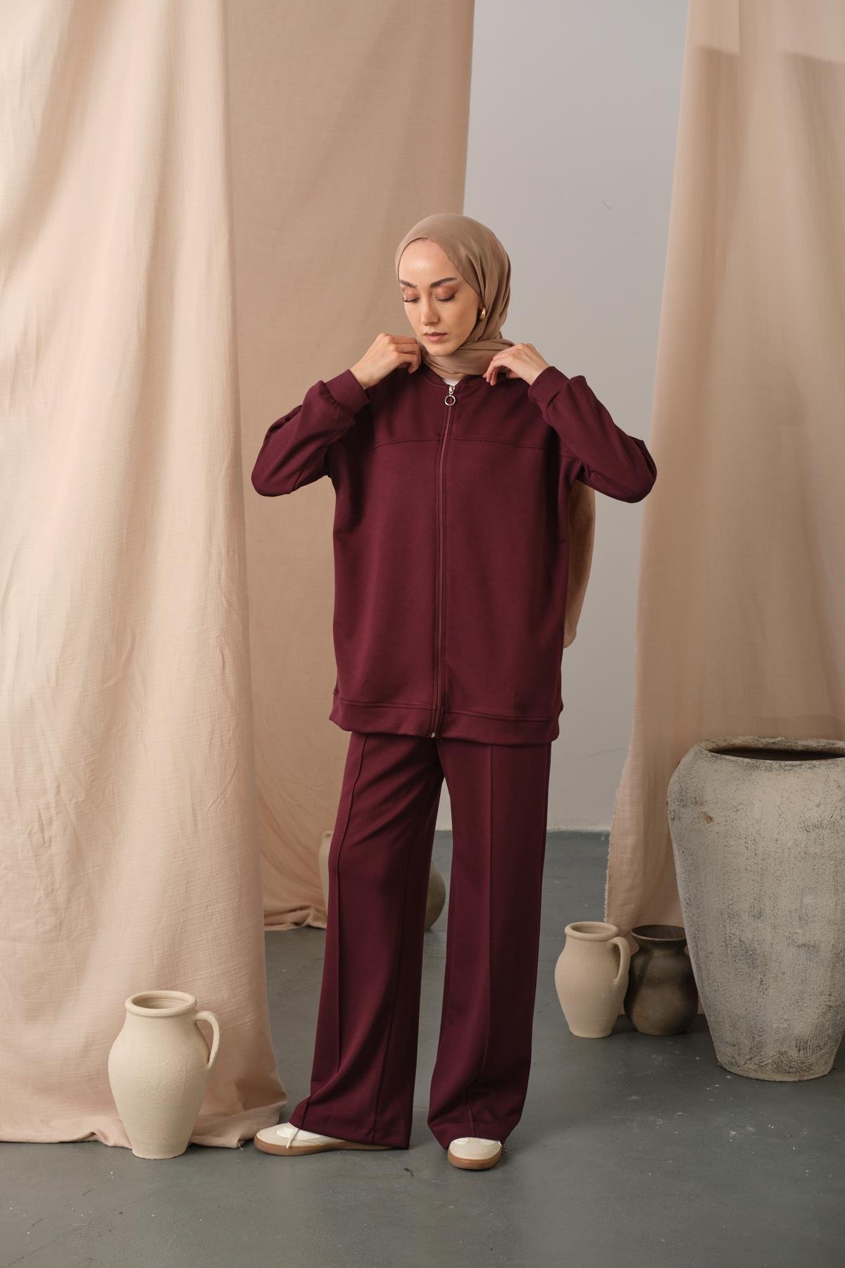 Cima Detay İkili Takım Bordo