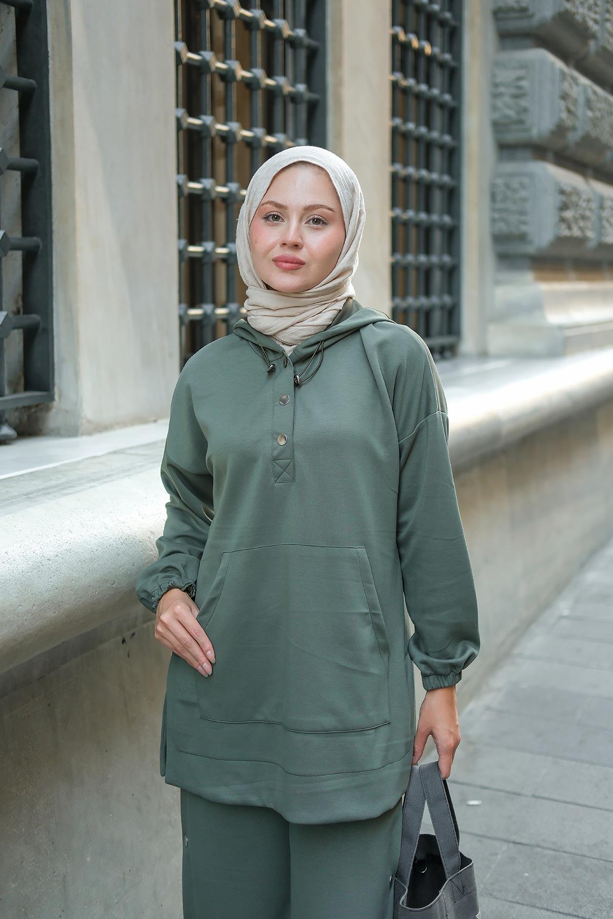 Çıtçıt Kapüşonlu Takım Haki Yeşil