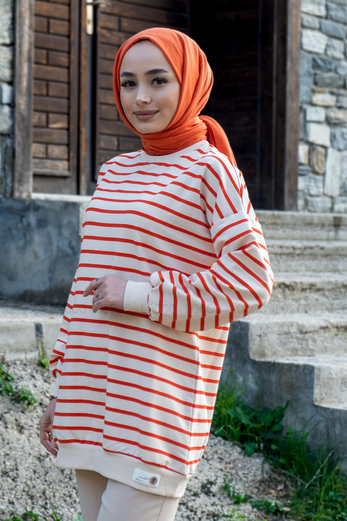 Uygun Fiyatlı CIZGILI SWEAT TURUNCU | Loccomoda.com 