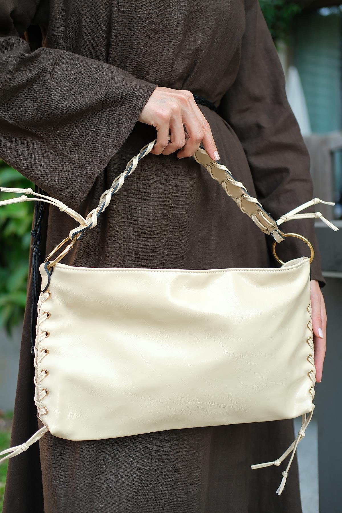 Çoban Dikişli Çanta Sarı