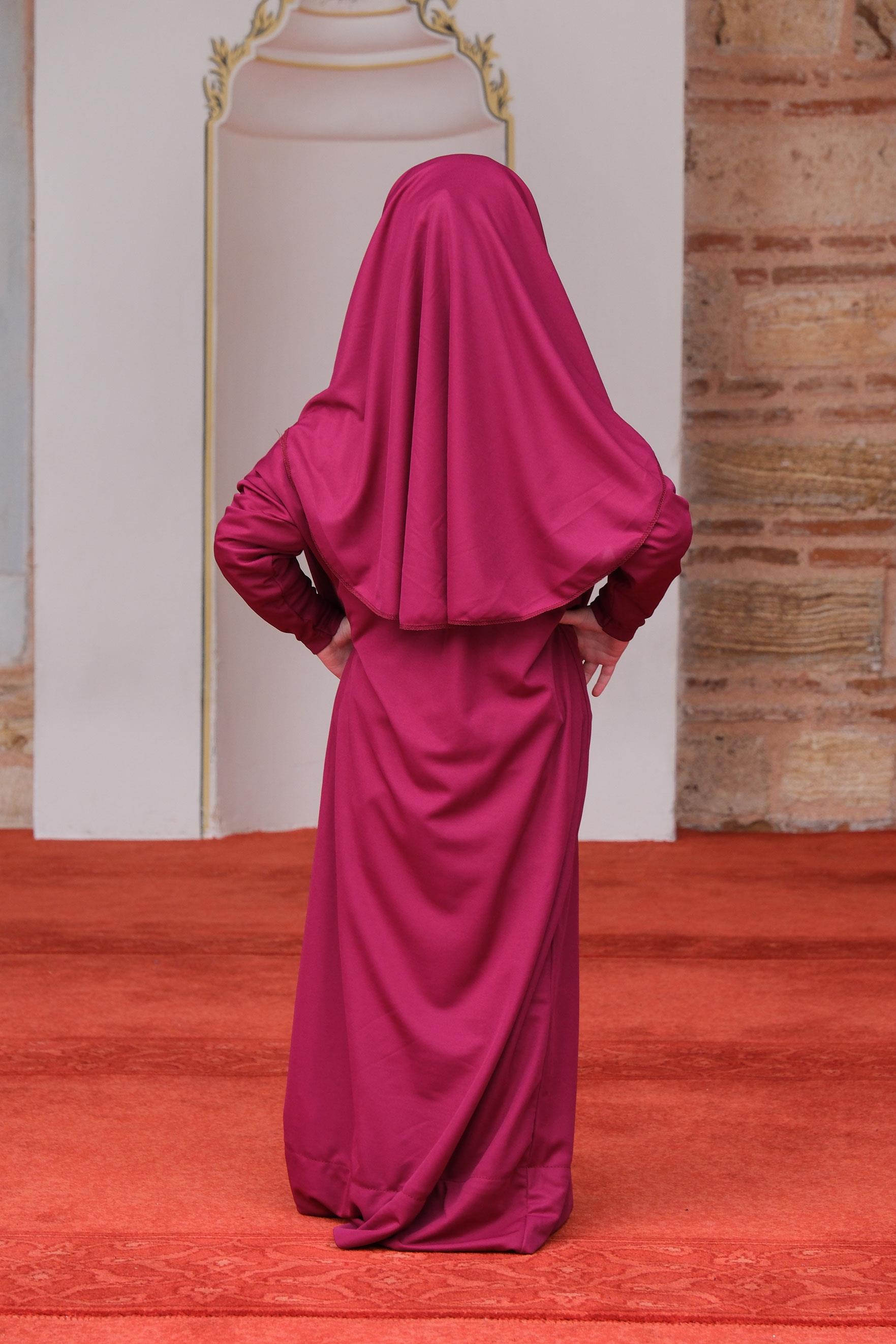 Çocuk Namaz Elbisesi Mürdüm