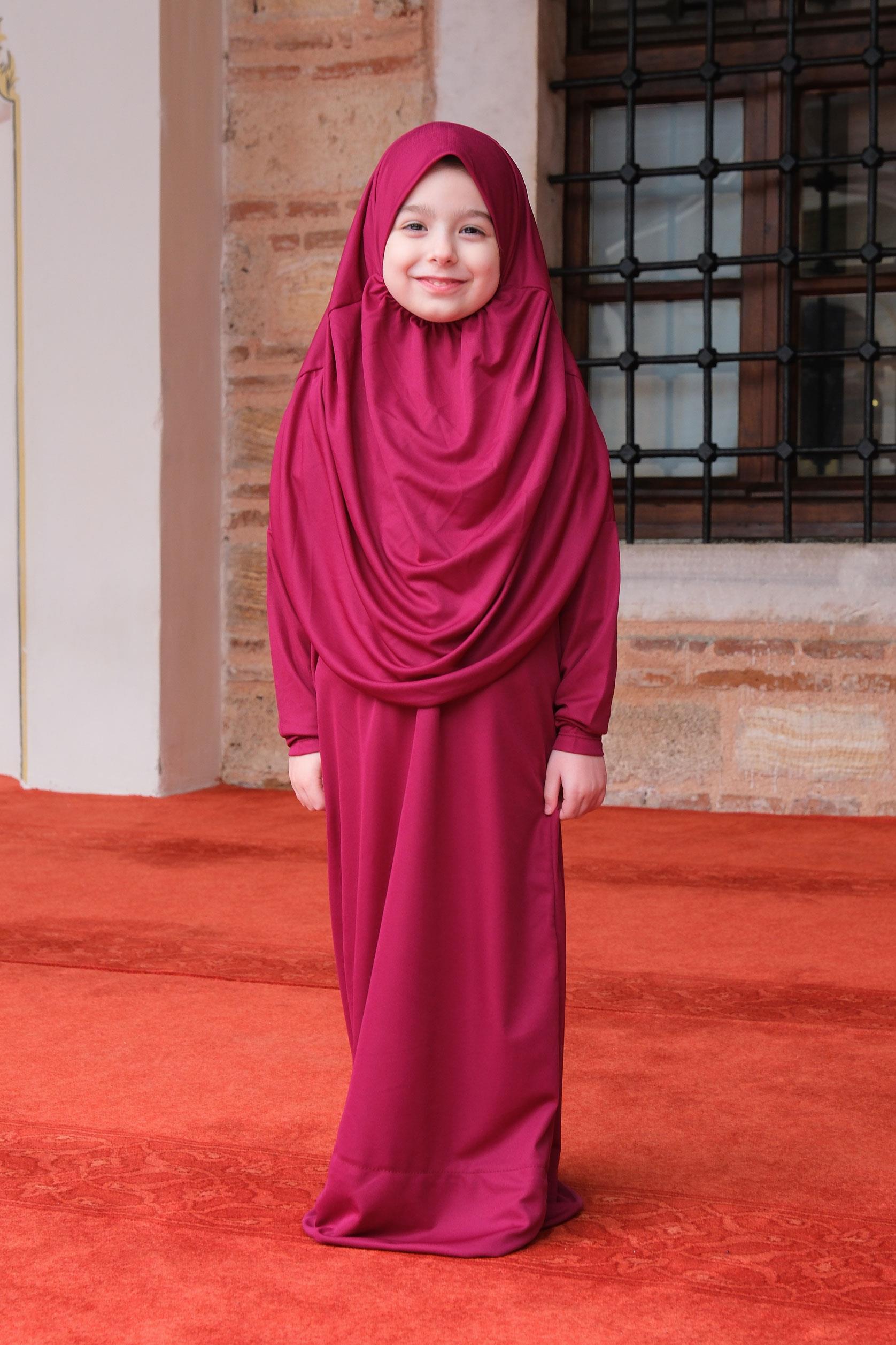 Çocuk Namaz Elbisesi Mürdüm
