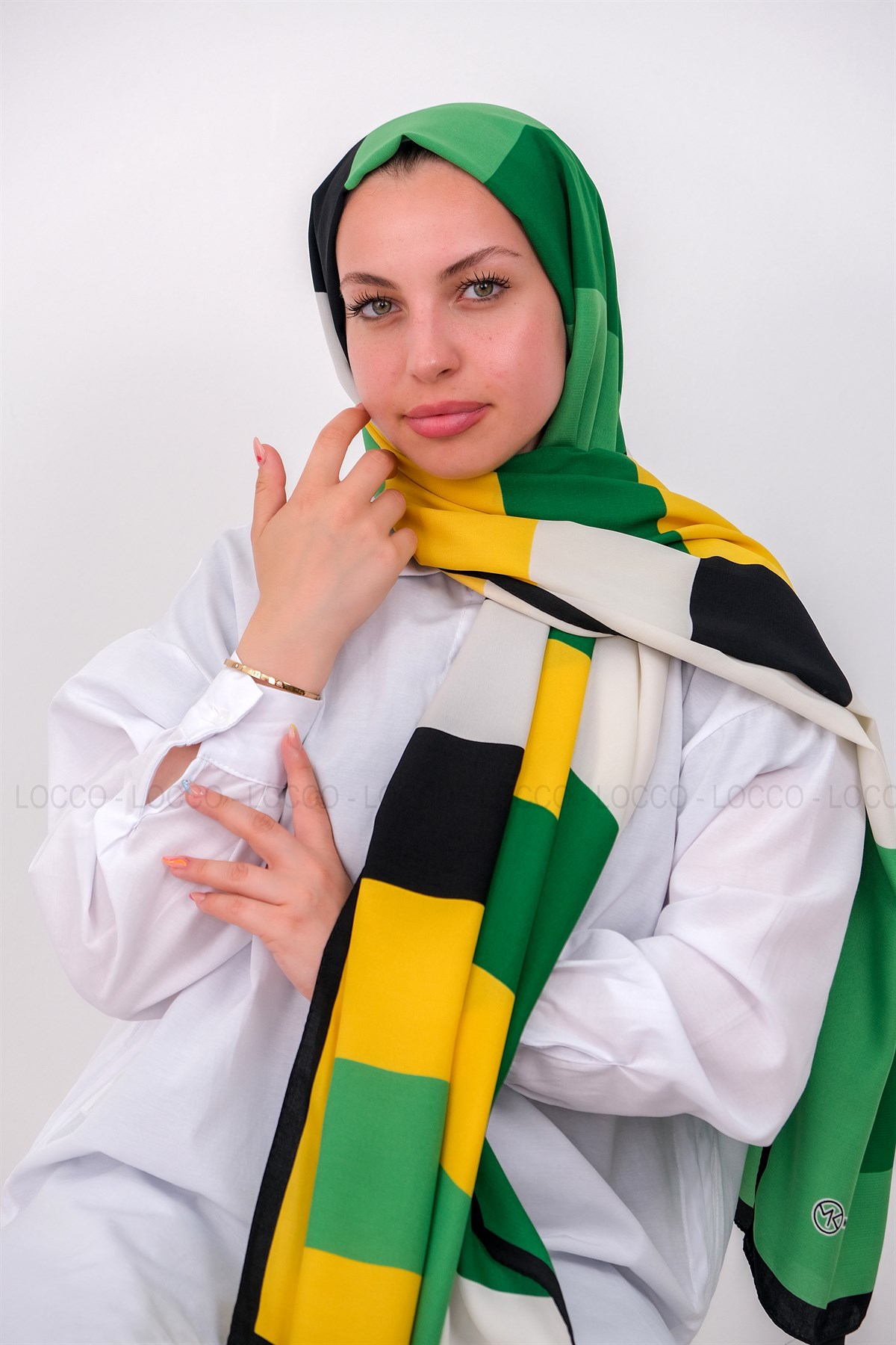 Uygun Fiyatlı DESENLI MEDINE IPEGI SAL ZUMRUT YESIL | Loccomoda.com 