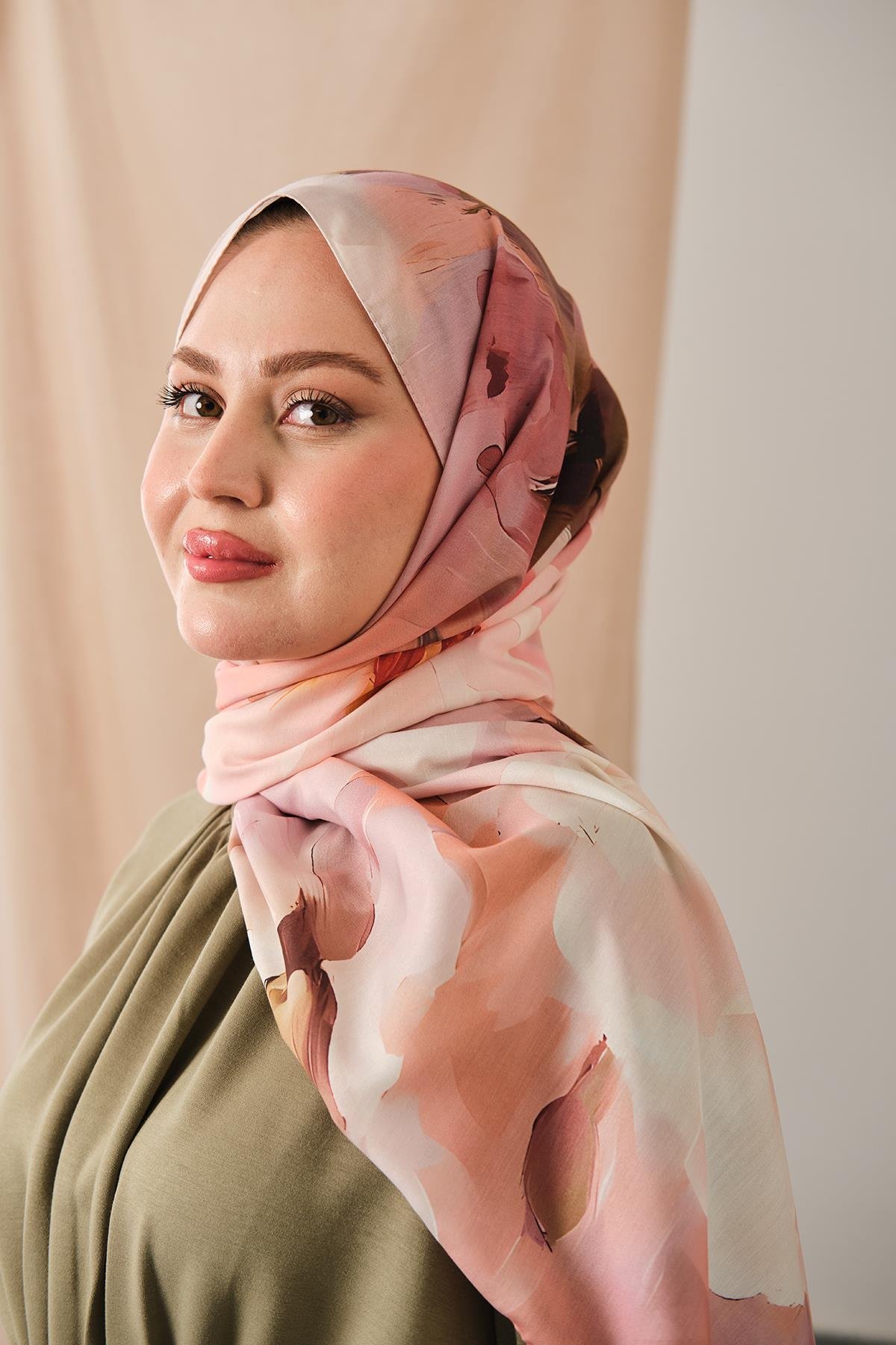 Desenli Soft Şal Somon