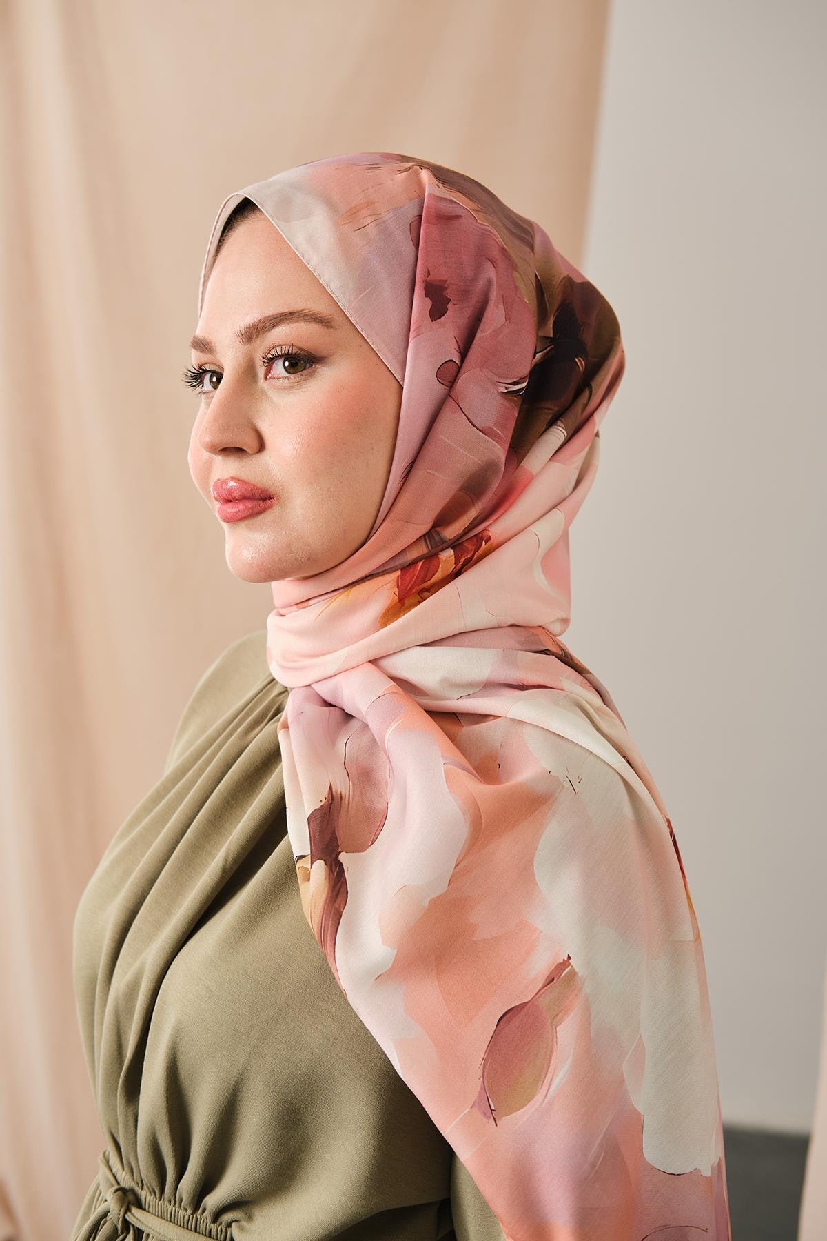 Desenli Soft Şal Somon