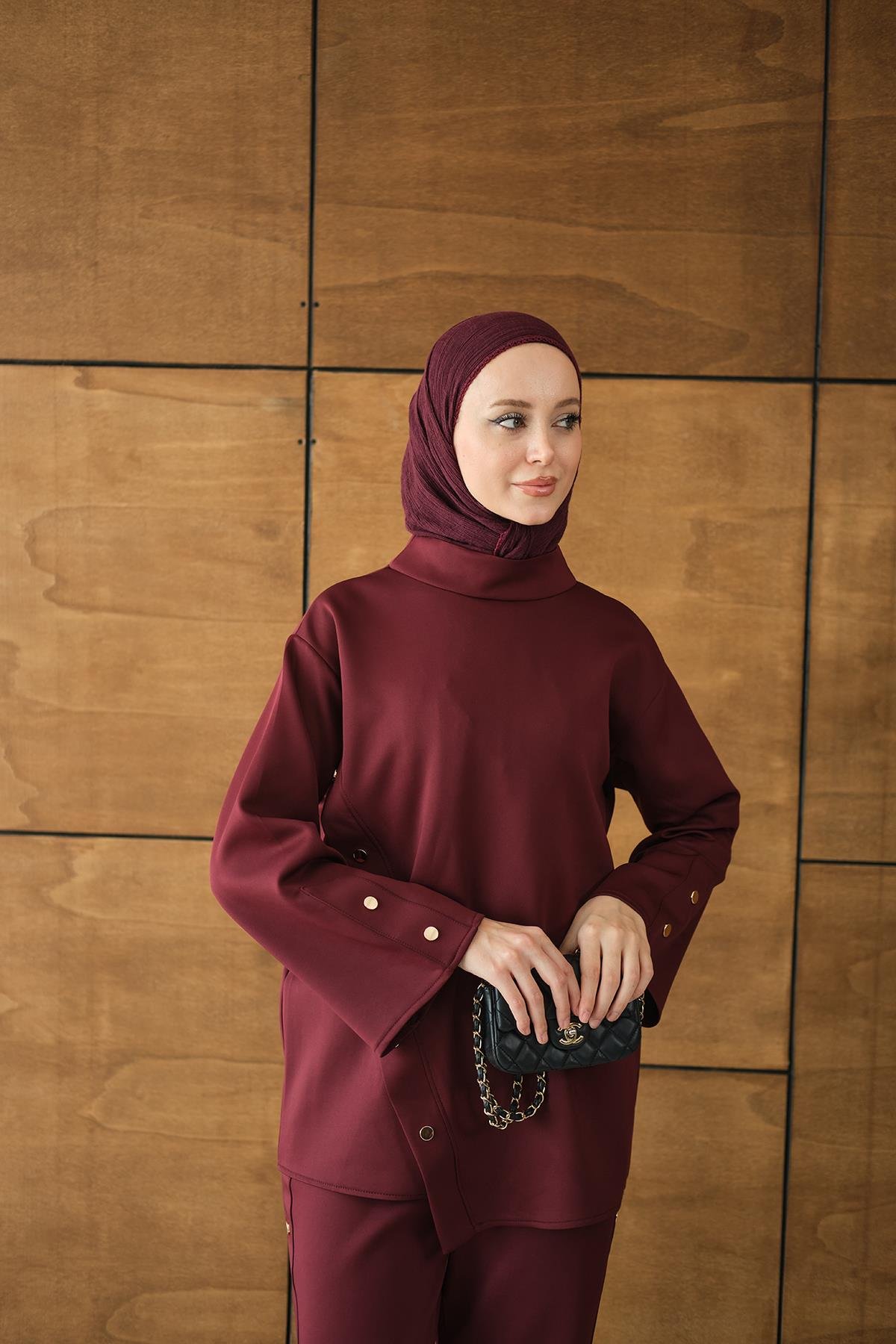 Dik Yaka Takım Bordo