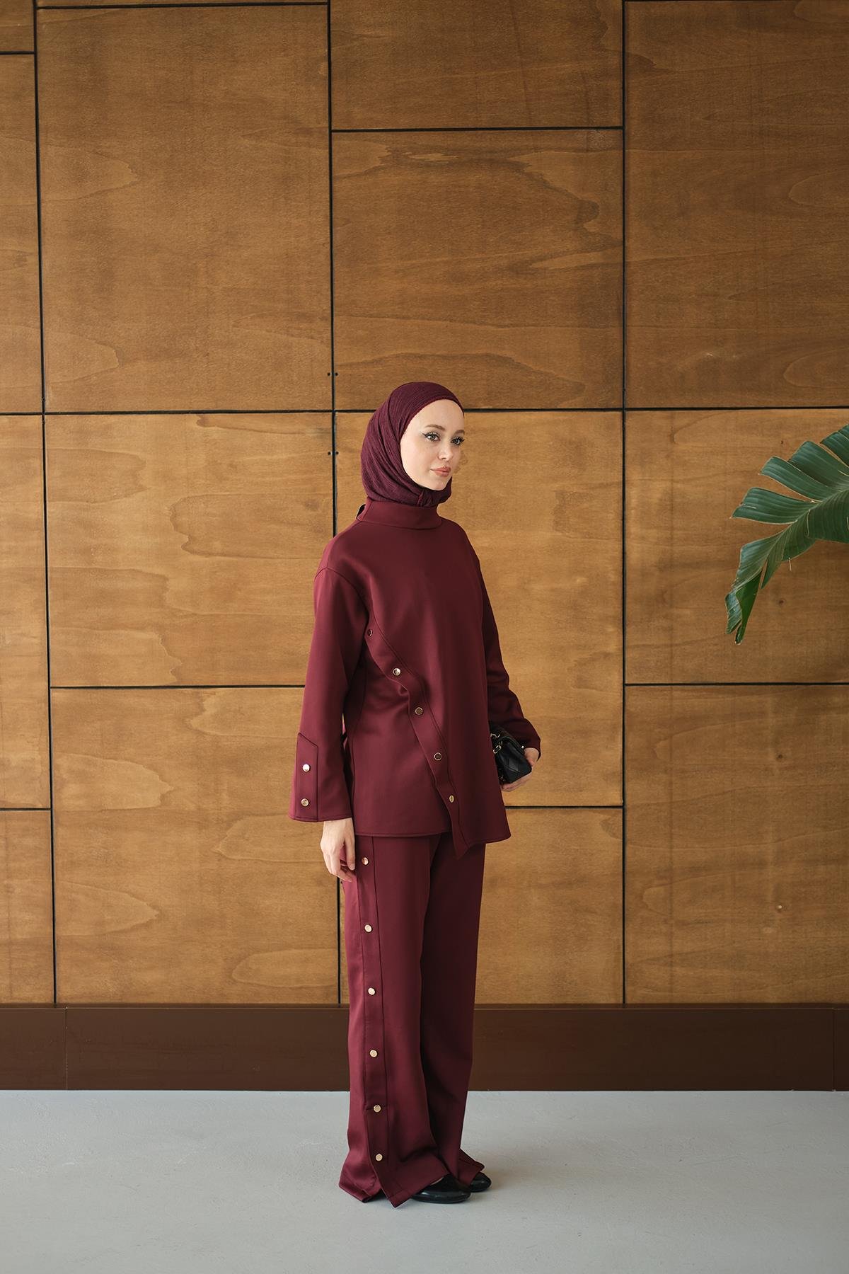 Dik Yaka Takım Bordo