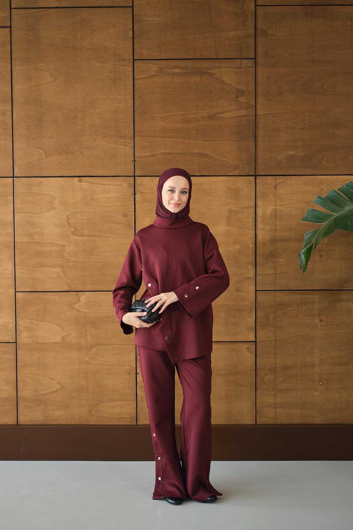 Dik Yaka Takım Bordo