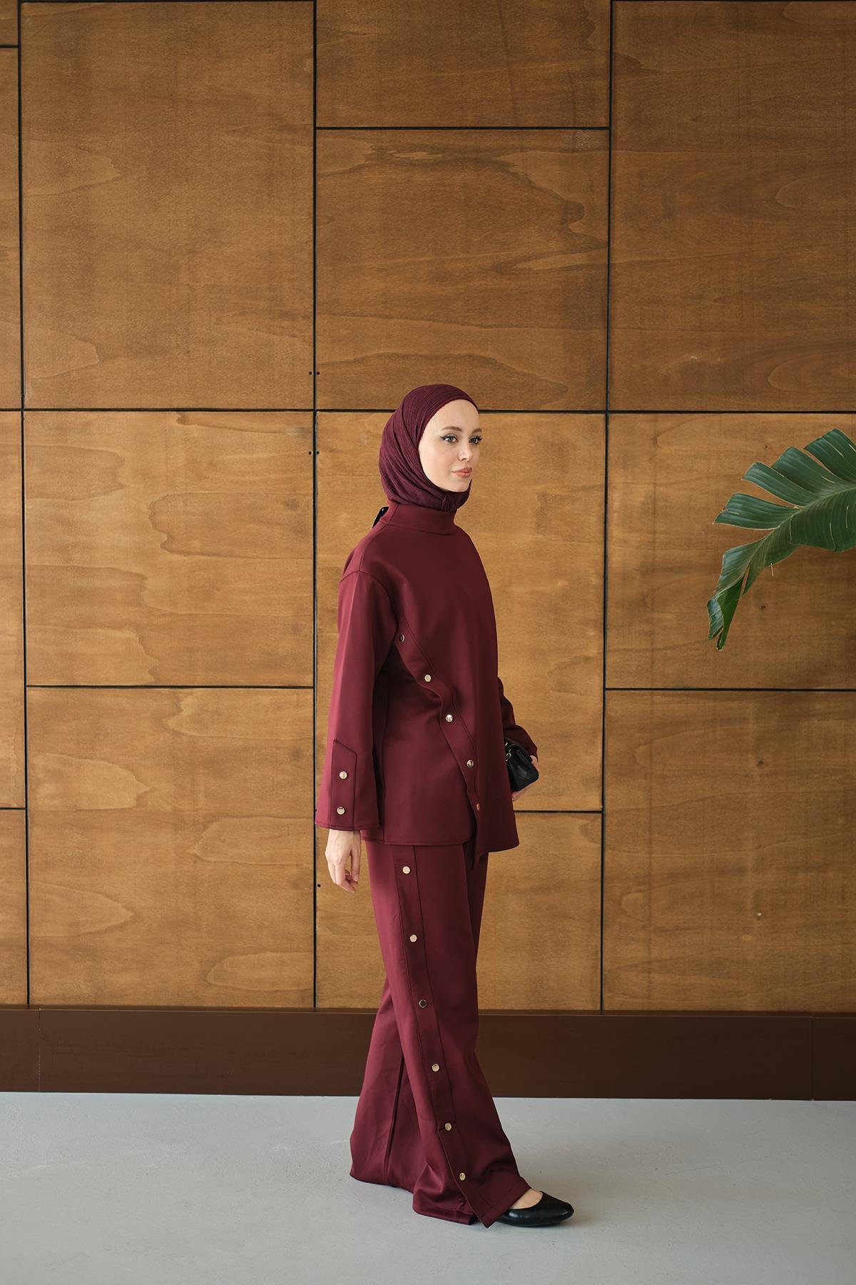 Dik Yaka Takım Bordo