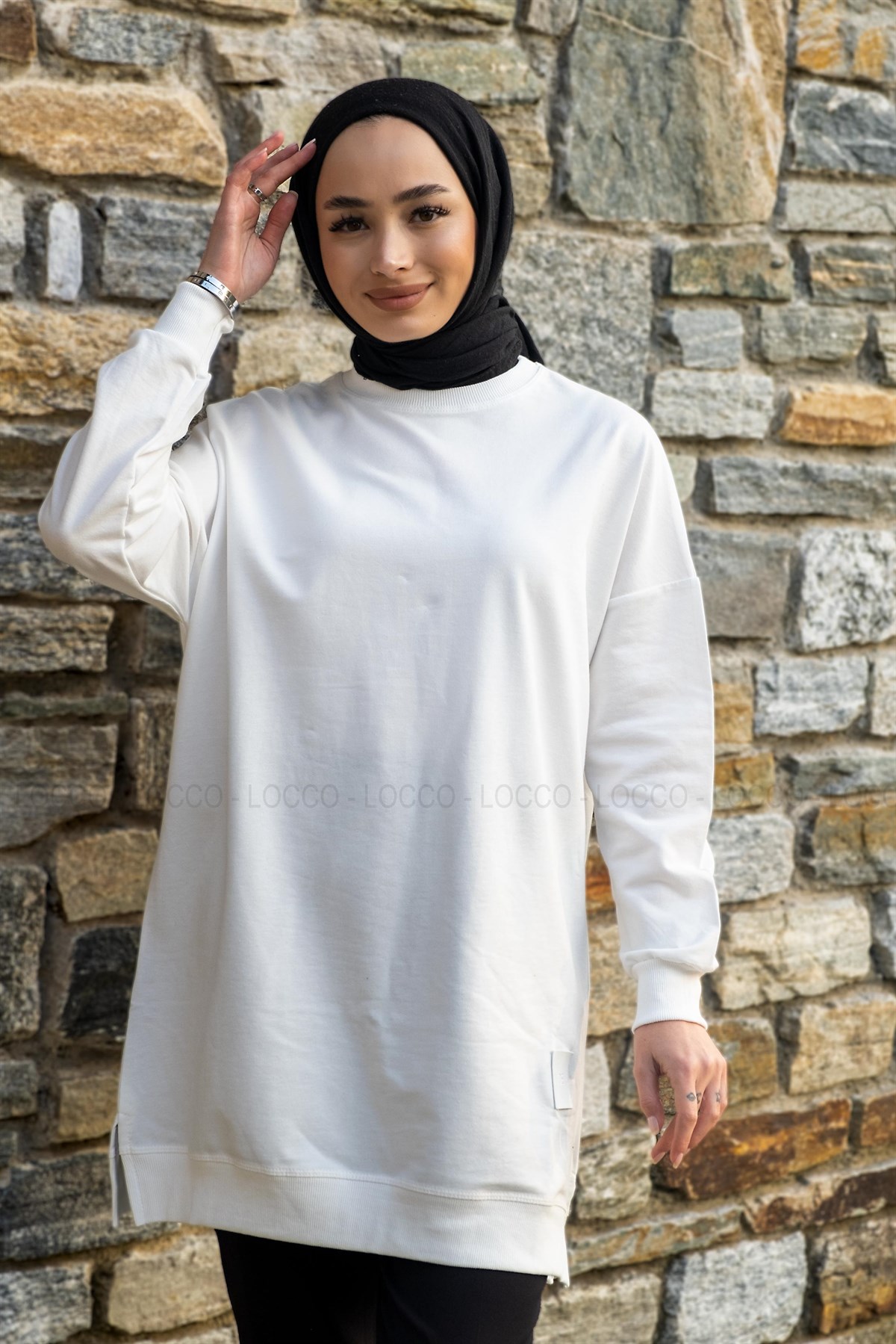 Uygun Fiyatlı DUZ TUNIK  BEYAZ | Loccomoda.com 