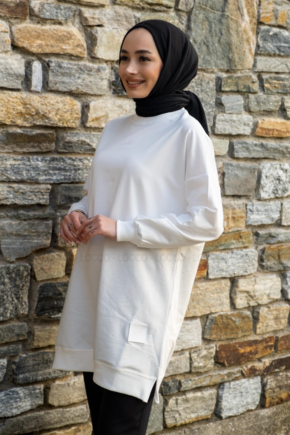 Uygun Fiyatlı DUZ TUNIK  BEYAZ | Loccomoda.com 