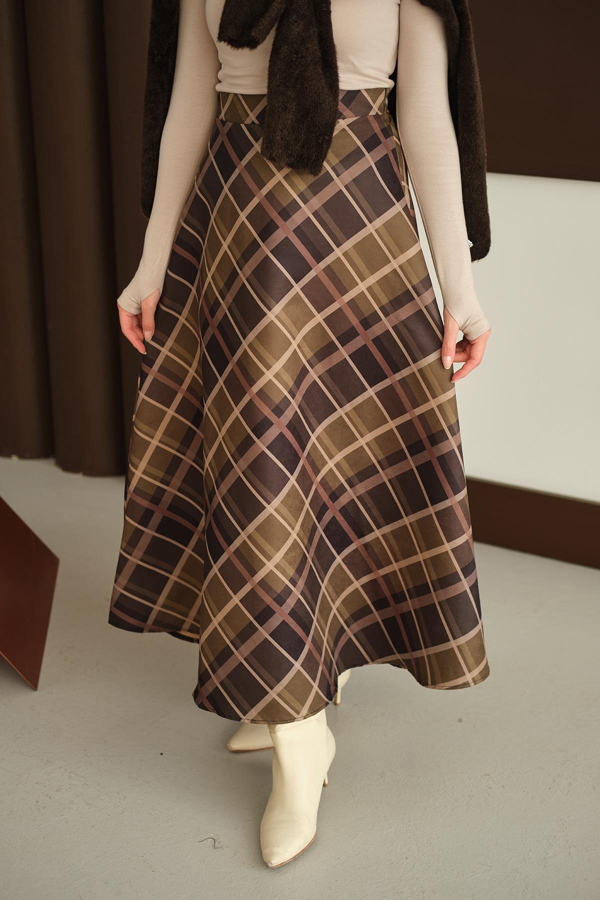 Ekose Desen Etek Yeşil