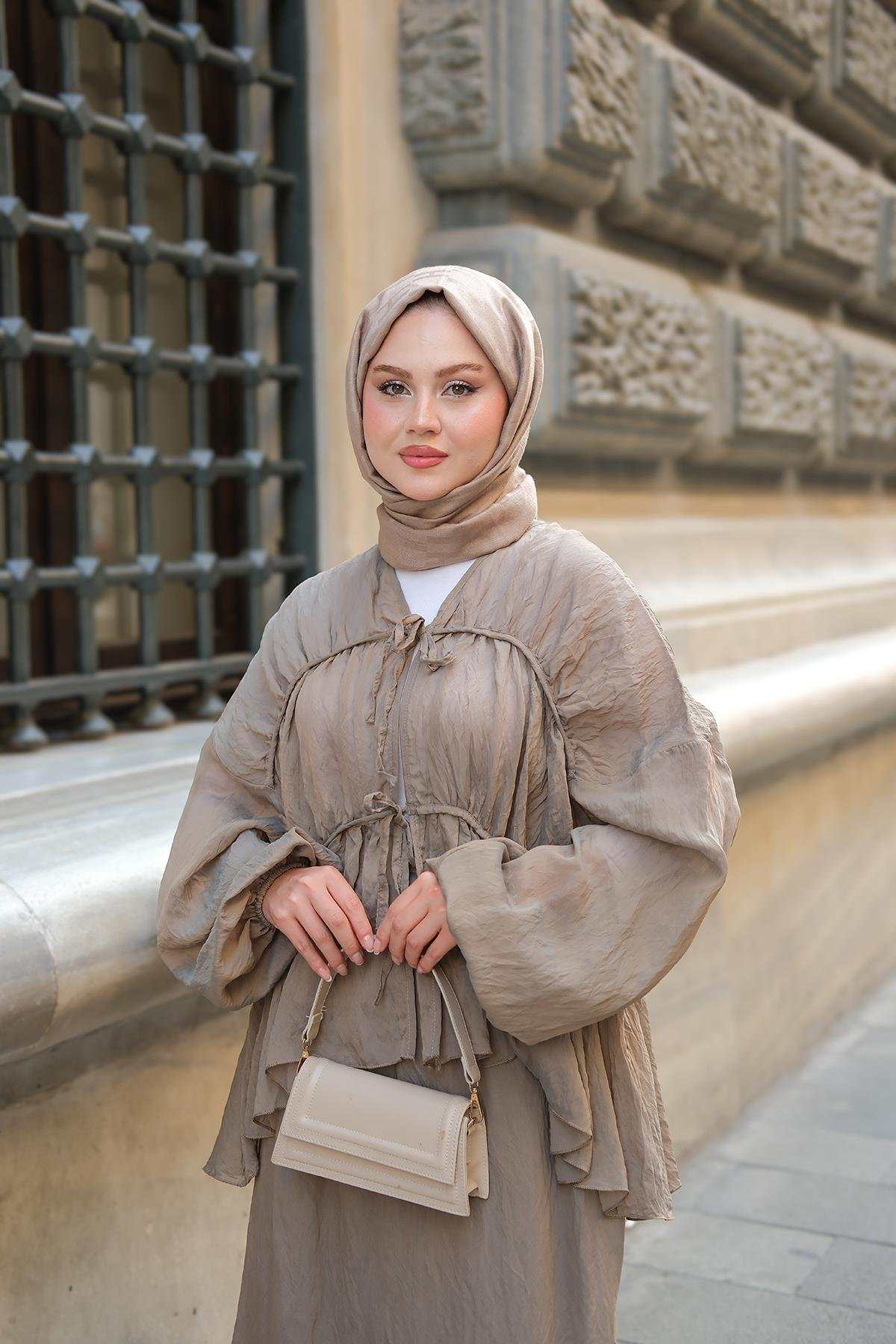 Etekli Kimono Takım Haki Yeşil