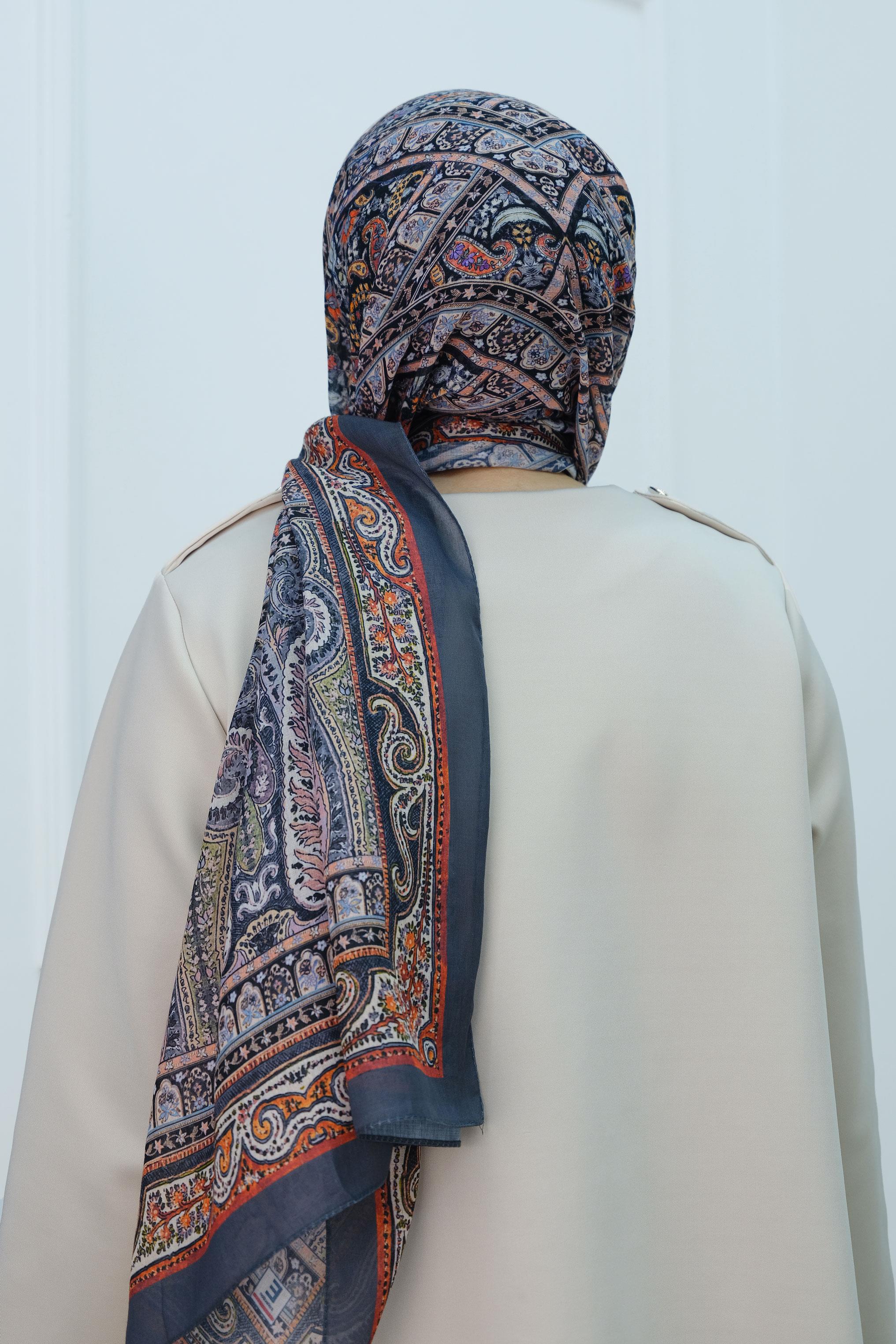 Etnik Desen Şal Antrasit