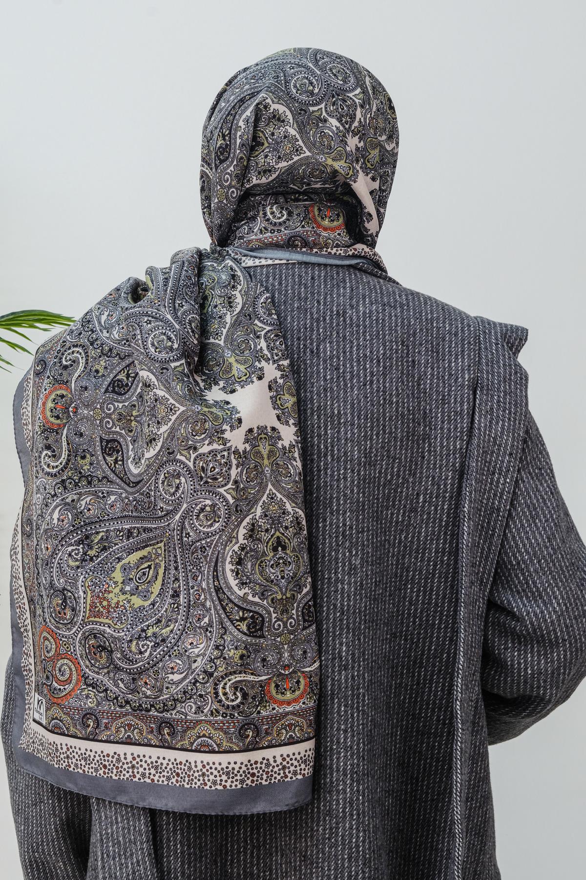 Etnik Desen Şal Antrasit