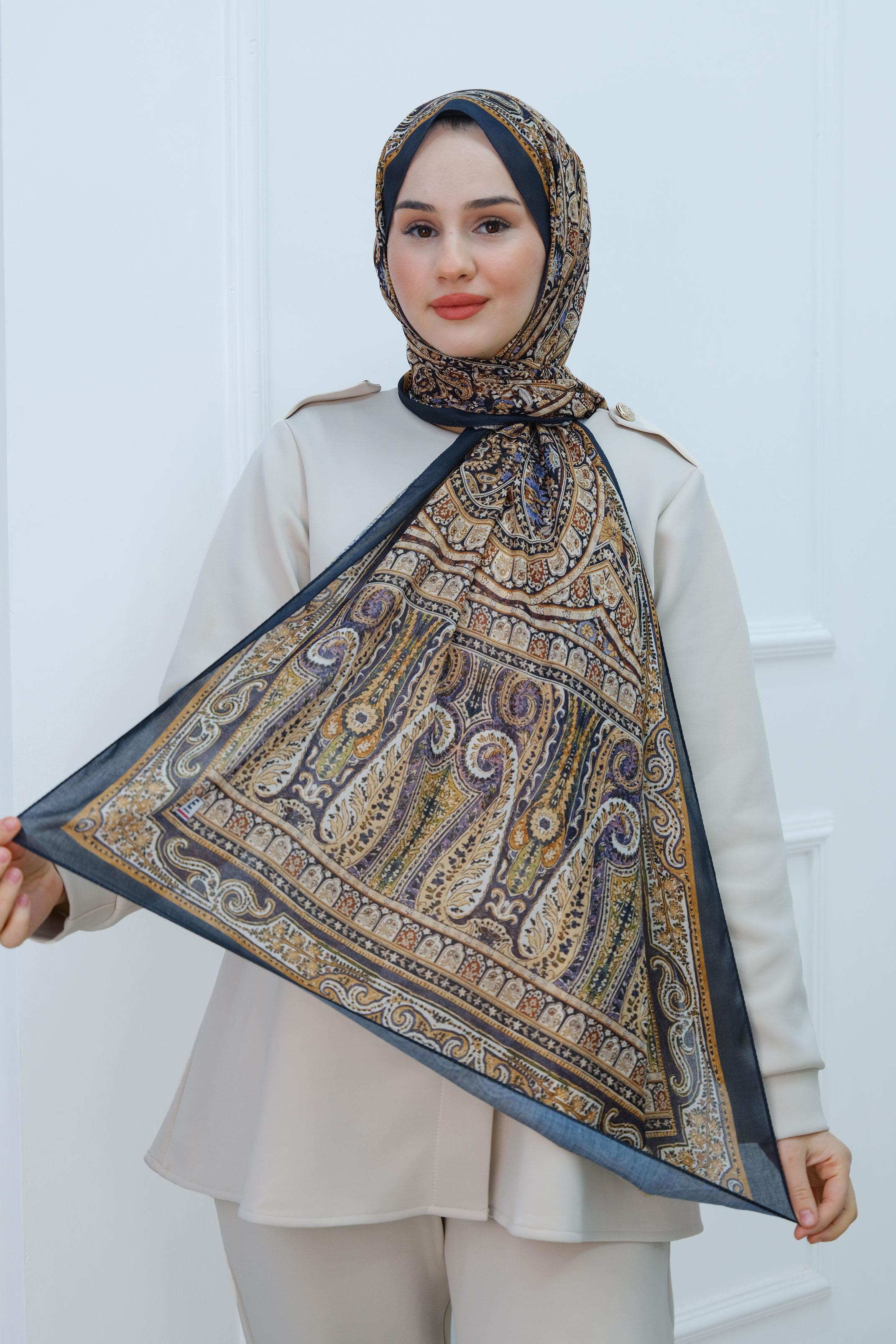 Etnik Desen Şal Füme