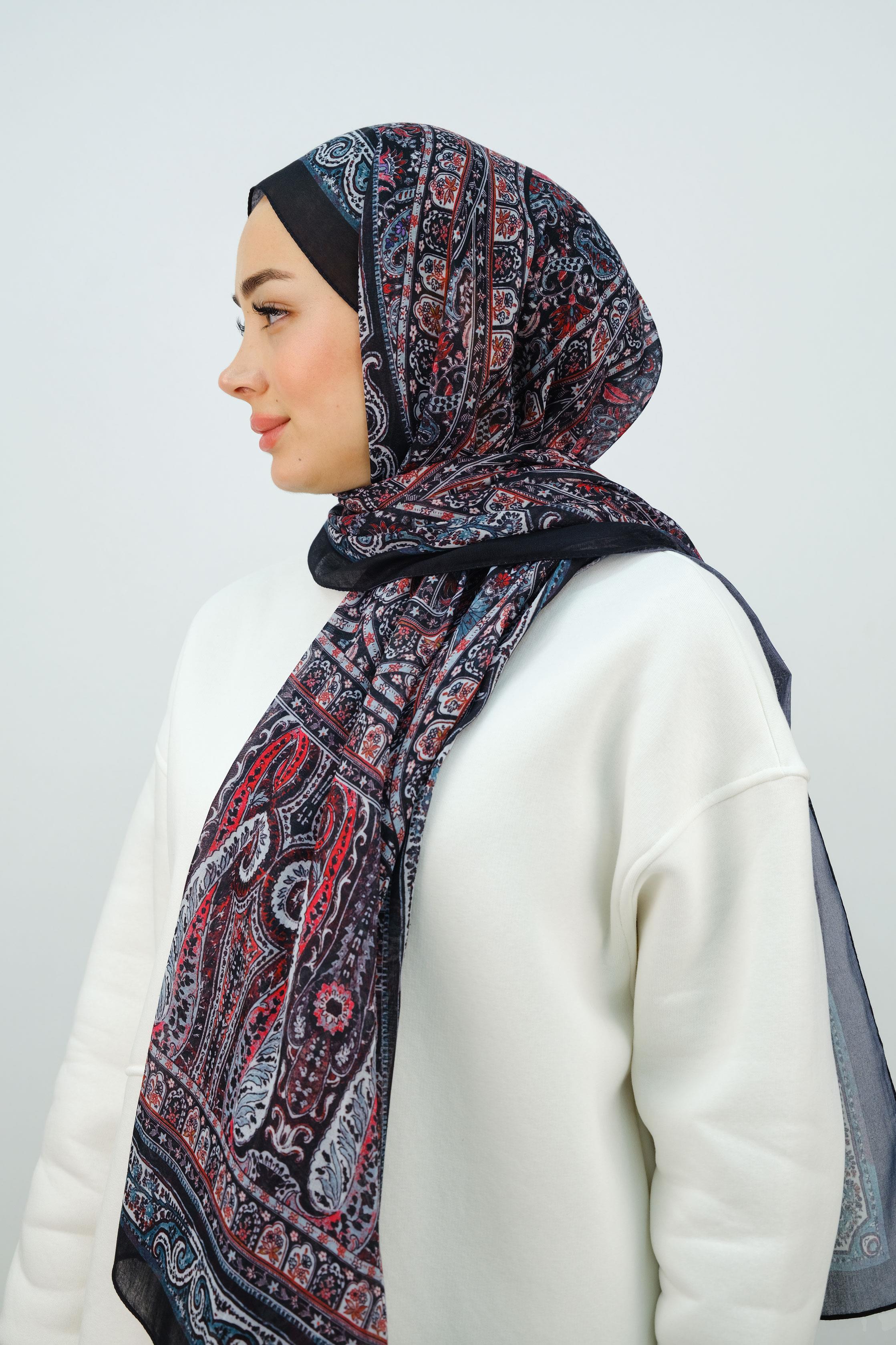 Etnik Desen Şal Petrol Yeşil