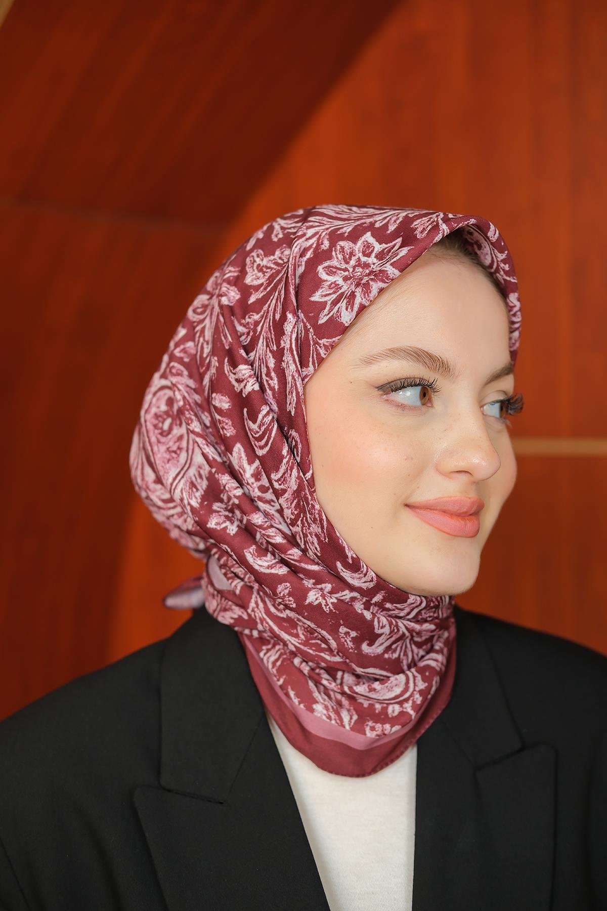 Etnik Desen Soft Şal Bordo