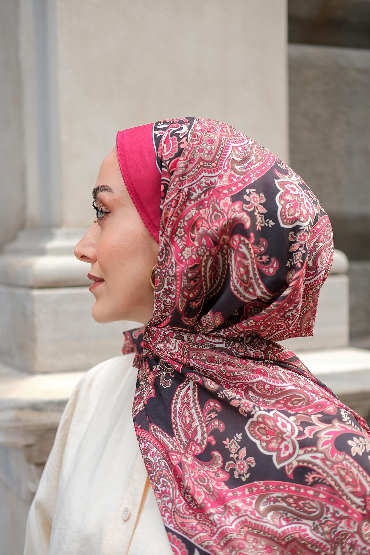 Etnik Desen Soft Şal Bordo