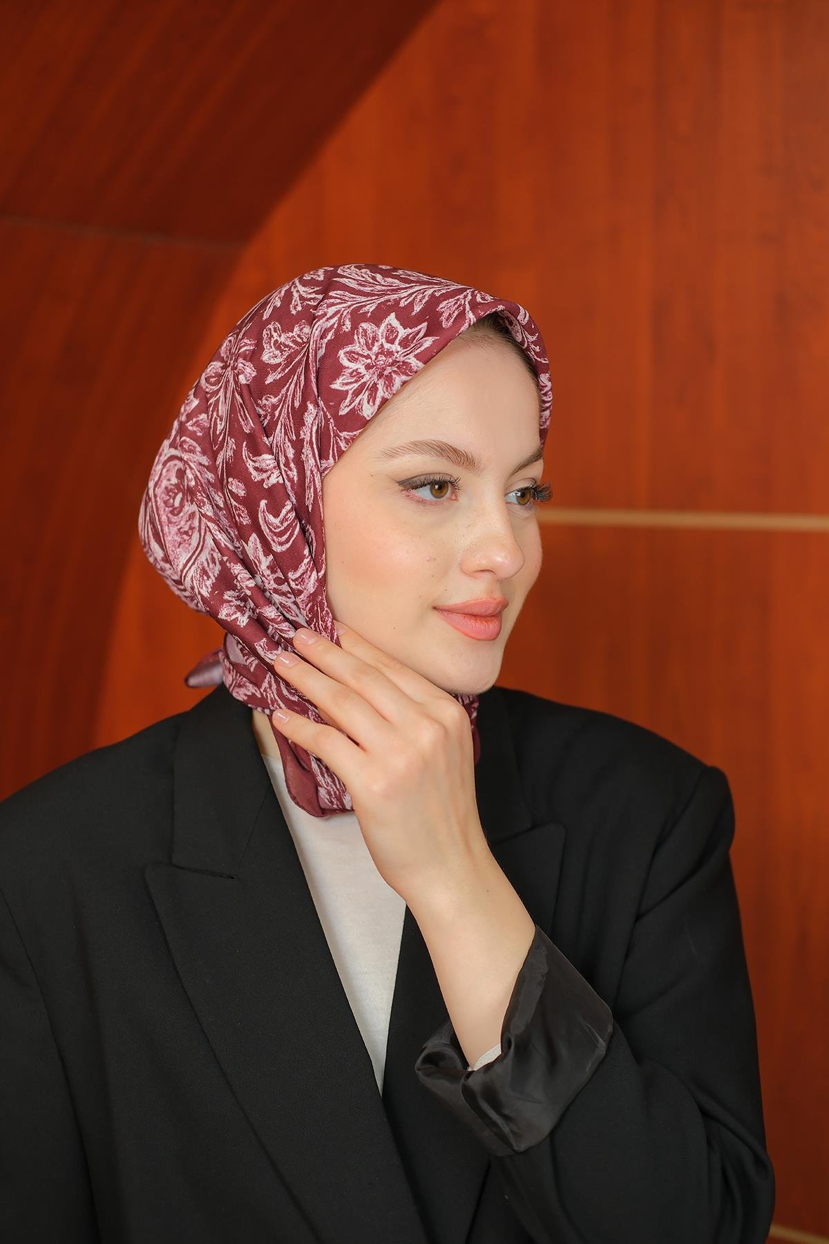 Etnik Desen Soft Şal Bordo