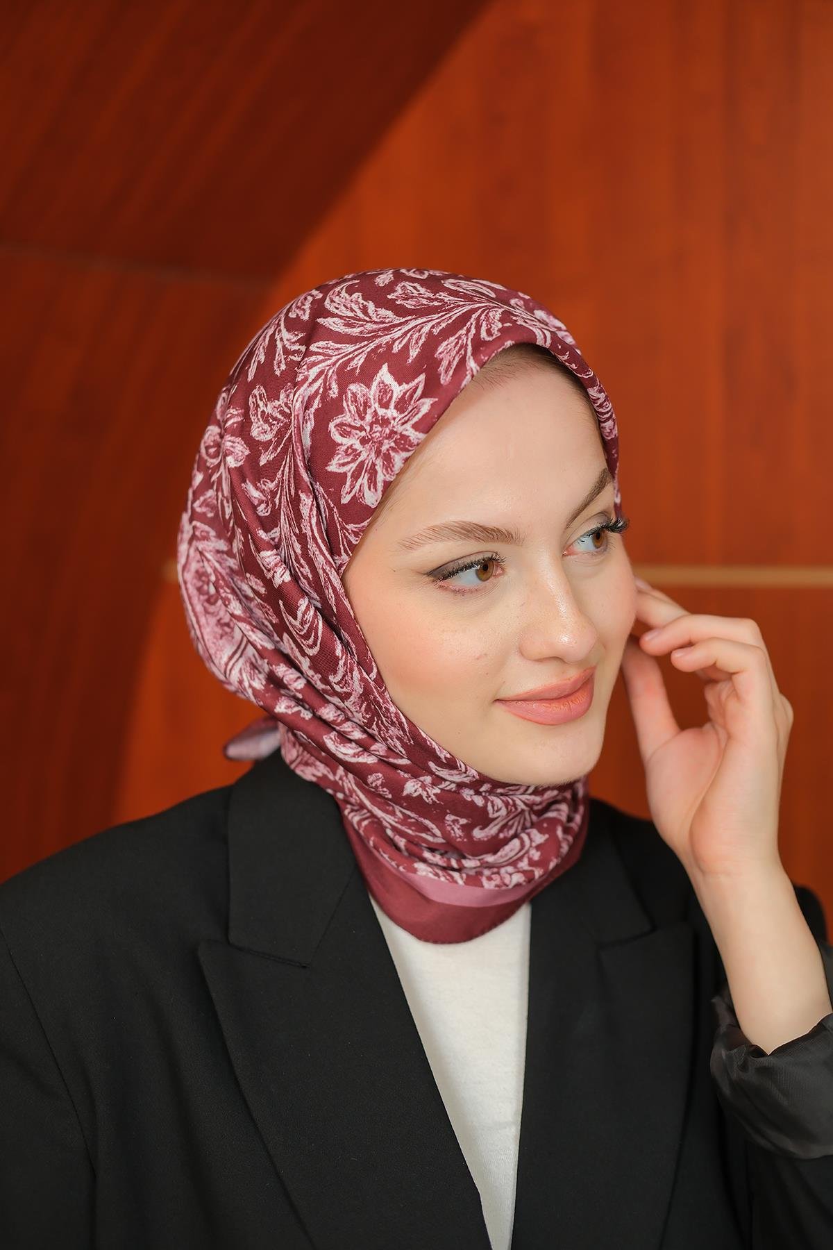 Etnik Desen Soft Şal Bordo