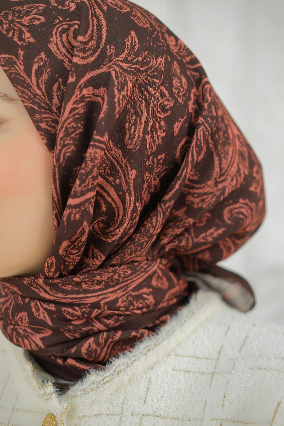 Etnik Desen Soft Şal Kiremit