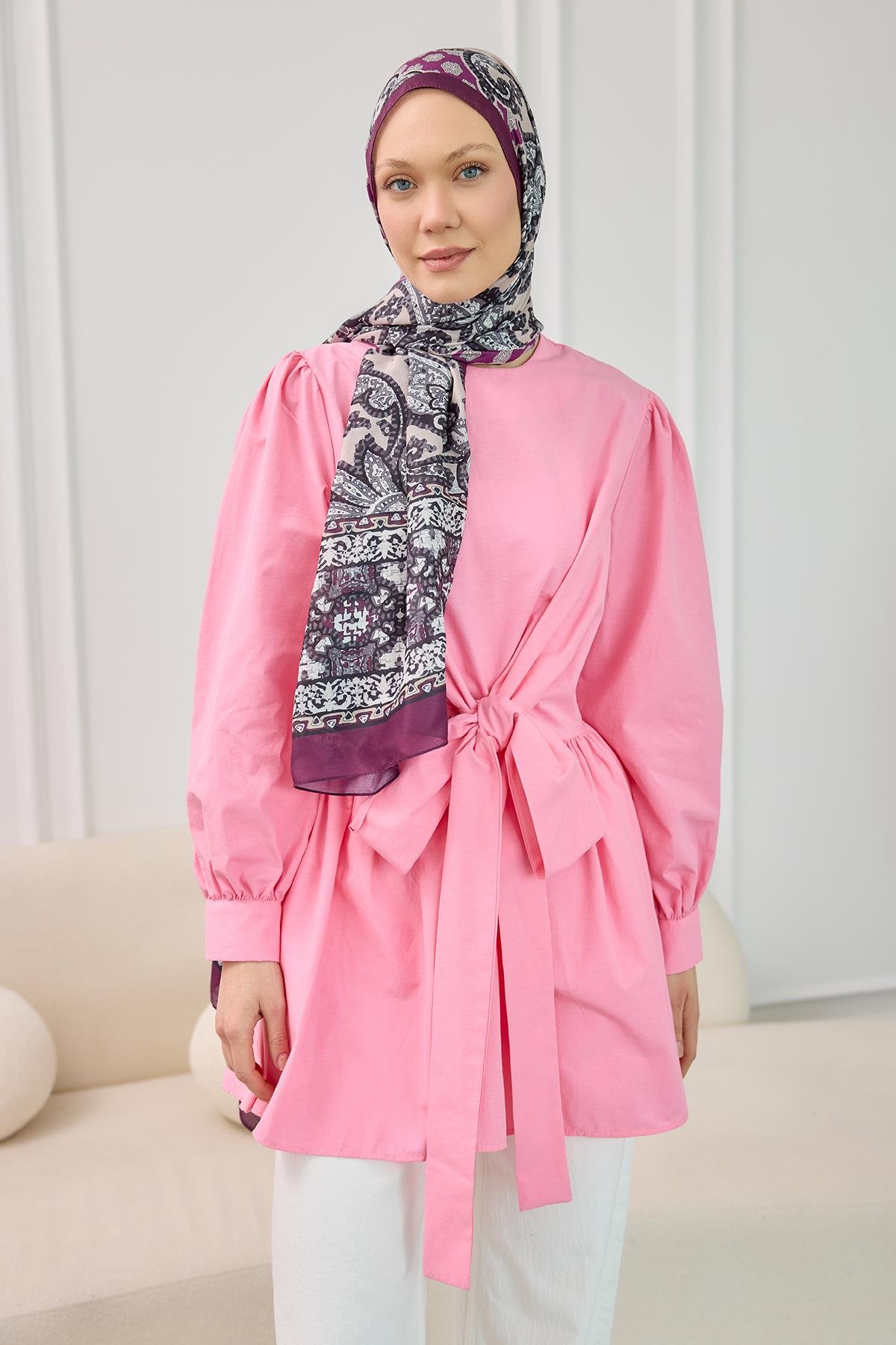 Etnik Desen Soft Şal Mor