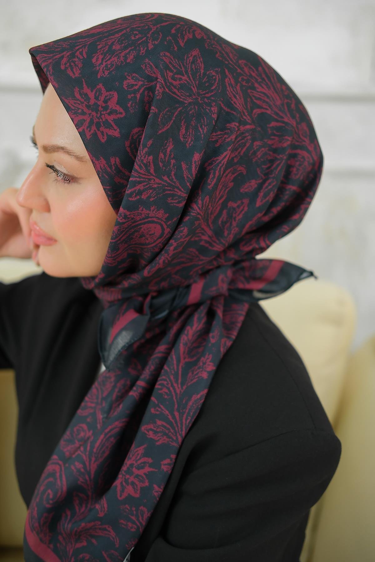 Etnik Desen Soft Şal Siyah