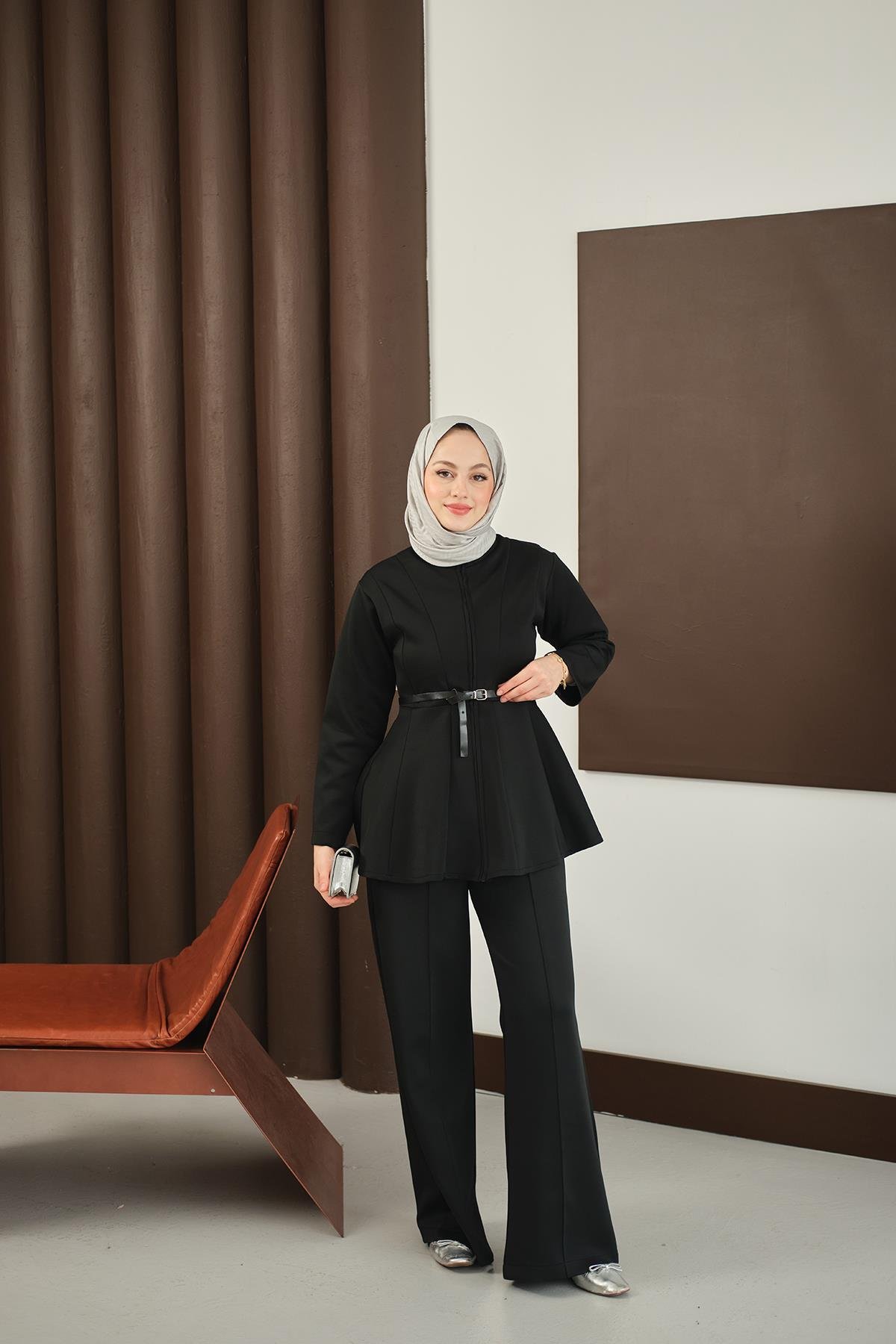 Femuarlı Scuba Takım Siyah