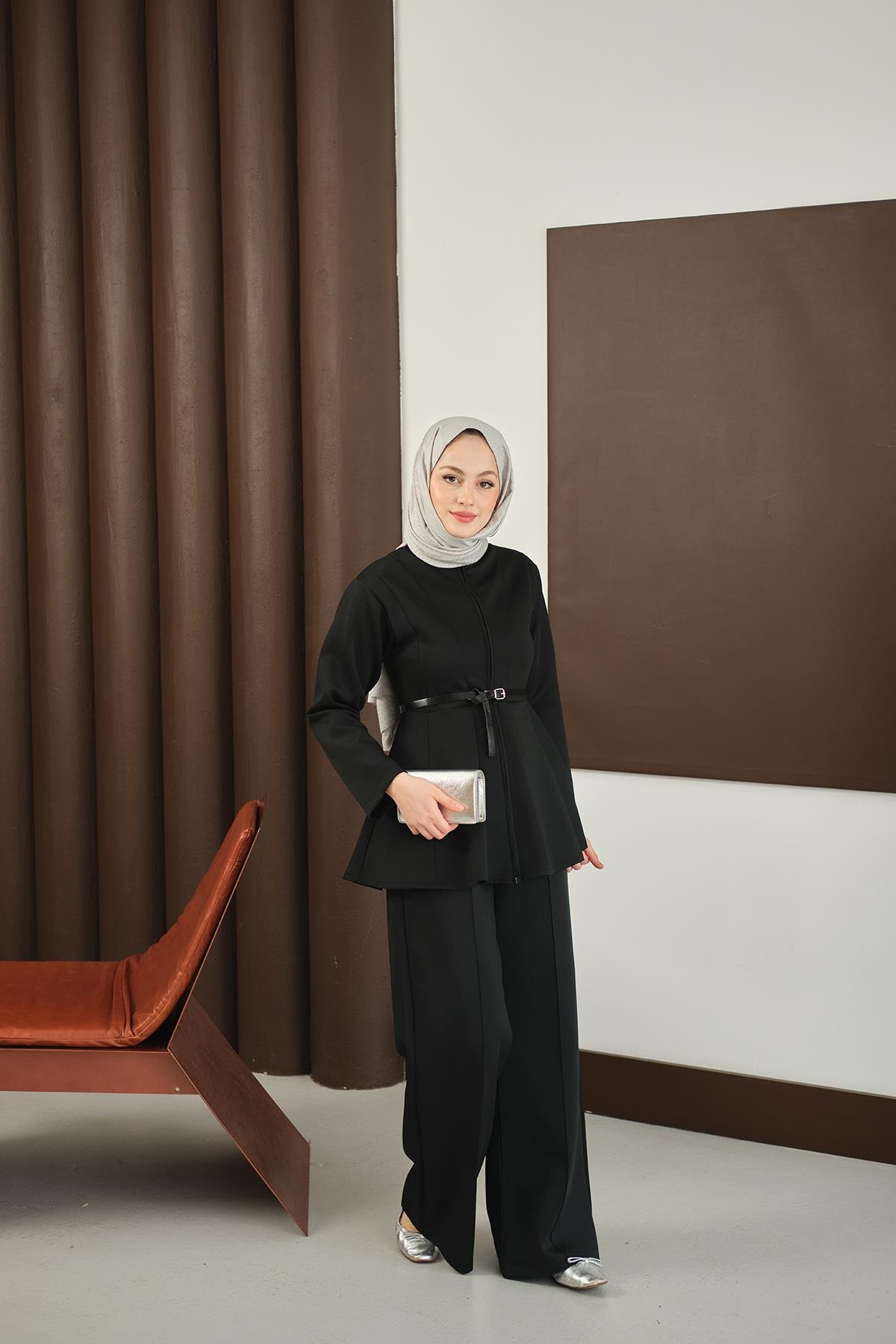 Femuarlı Scuba Takım Siyah