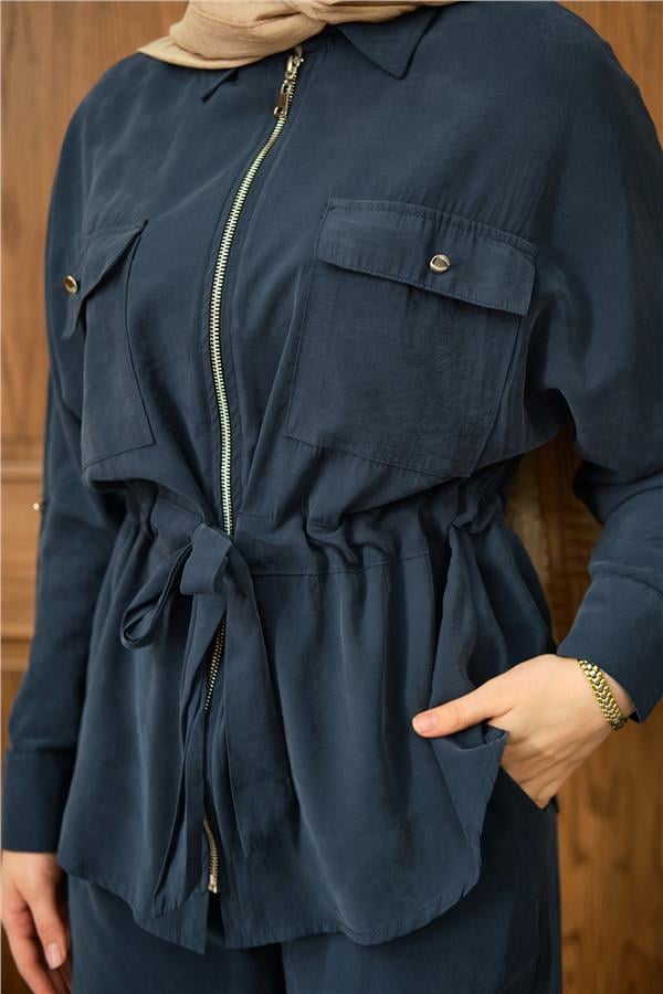 Fermuarlı İkili Takım Lacivert