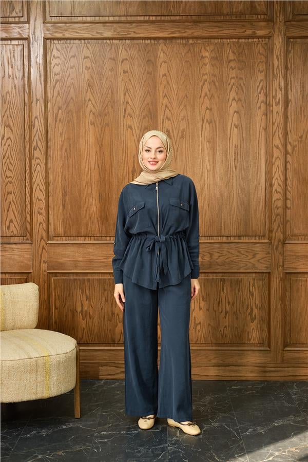Fermuarlı İkili Takım Lacivert
