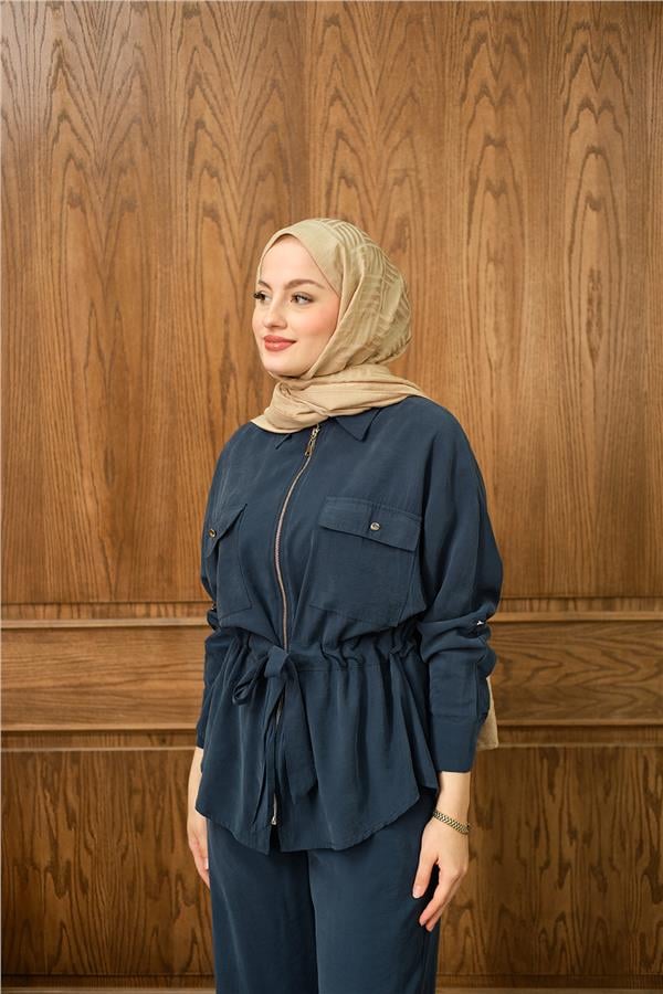 Fermuarlı İkili Takım Lacivert