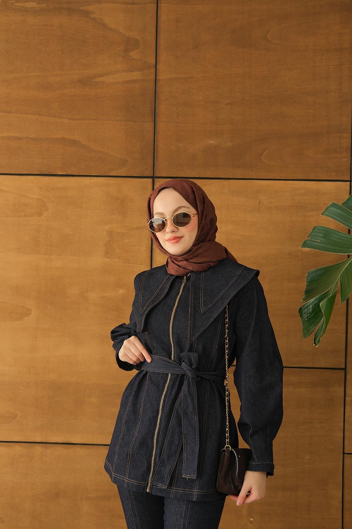 Fermuarlı Kot Takım Lacivert