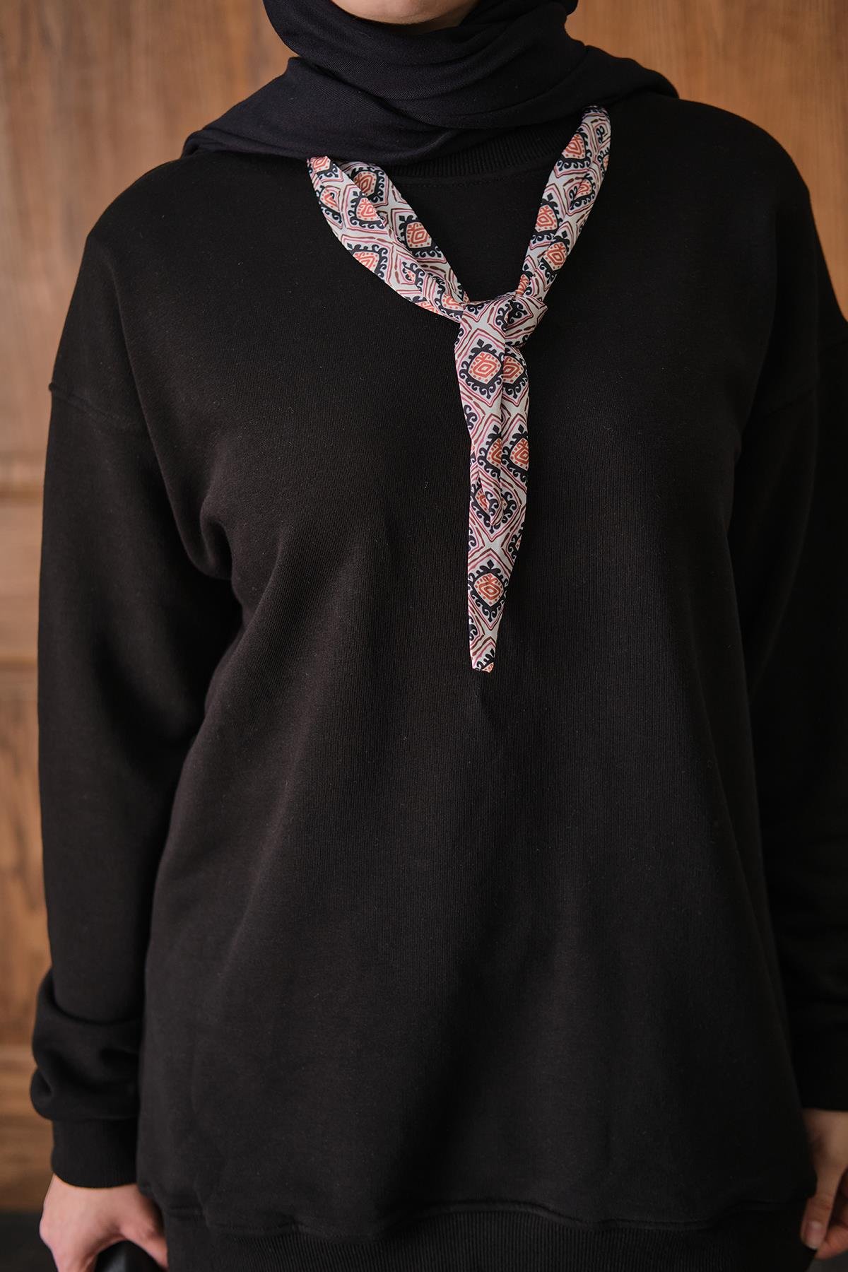 Fularlı İkili Takım Siyah