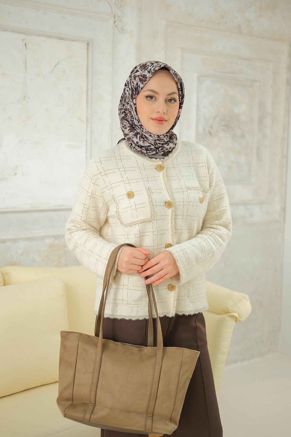 Gabriel Yavrulu Baget Çanta Koyu Vizon