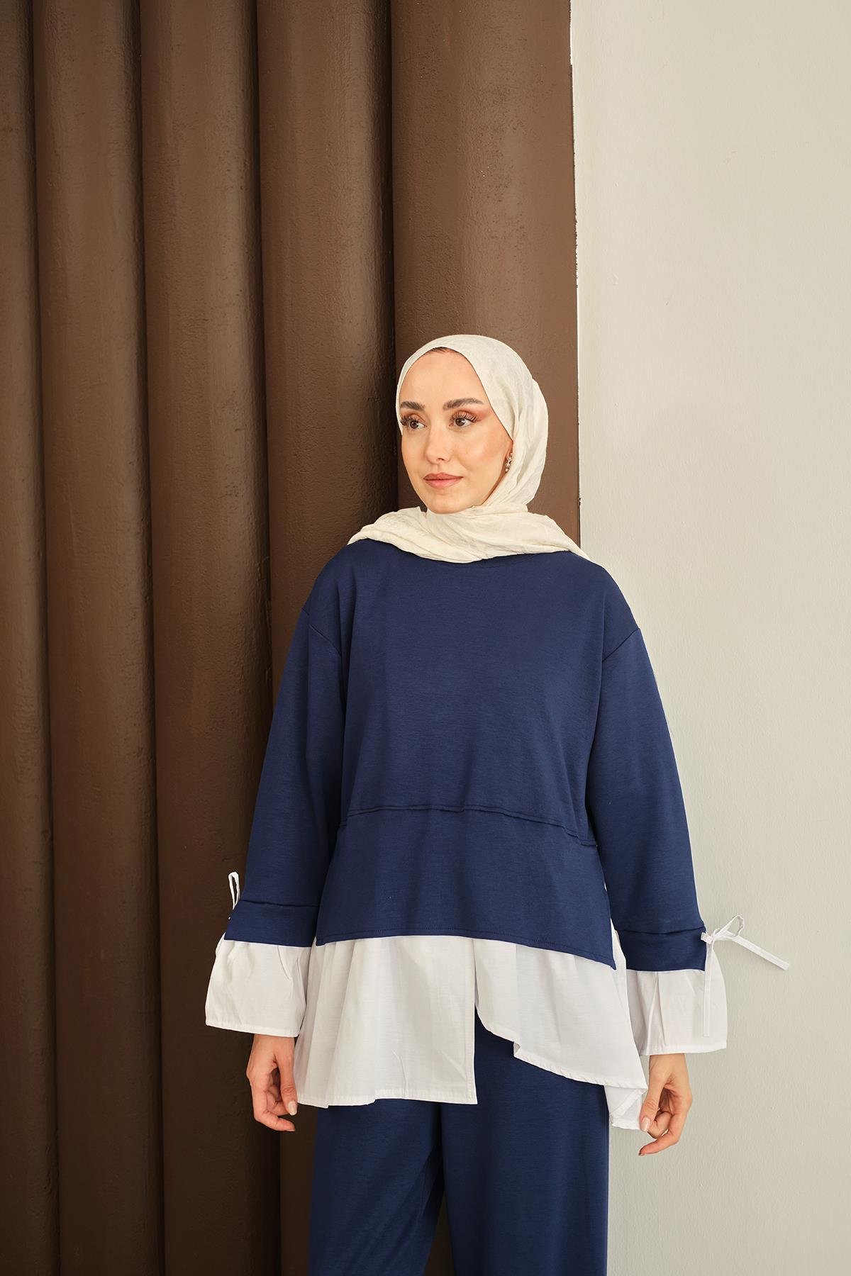 Garnili İkili Takım Lacivert