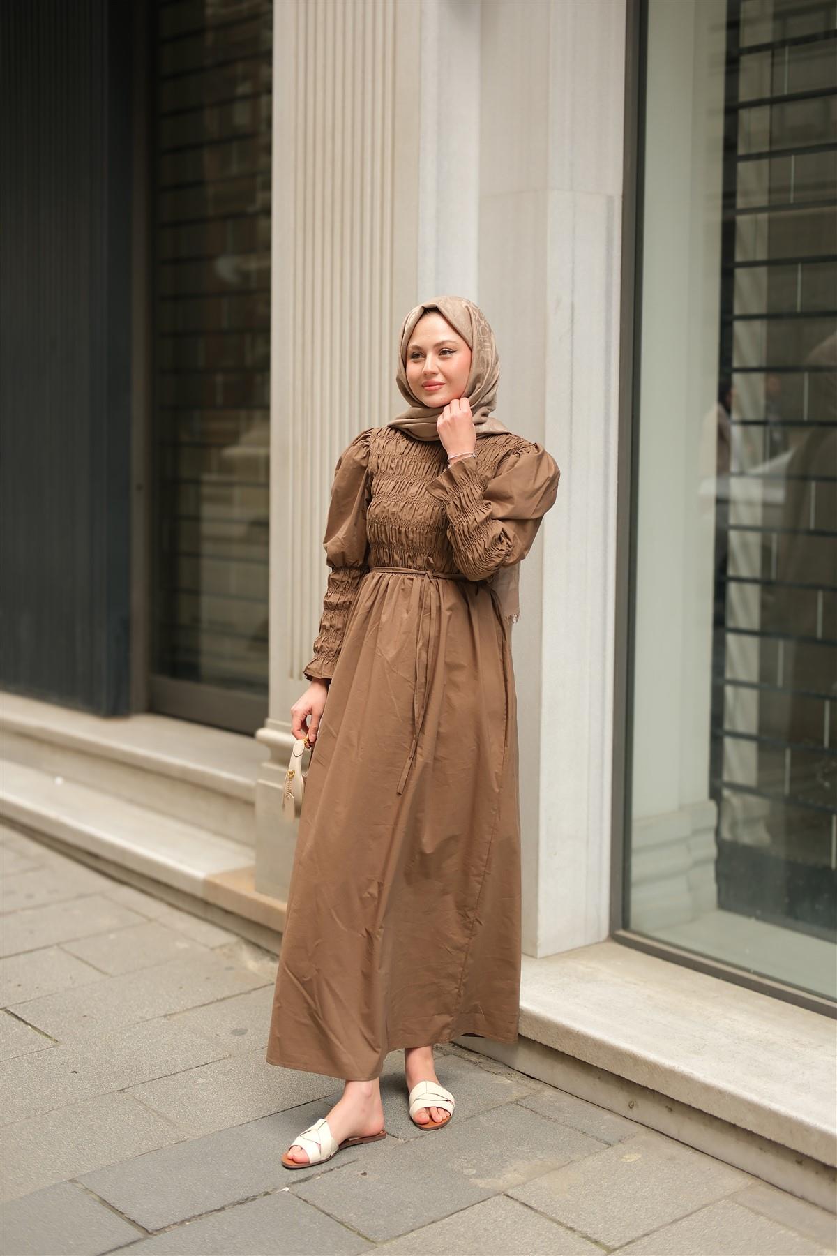 Gipeli Elbise Kahverengi