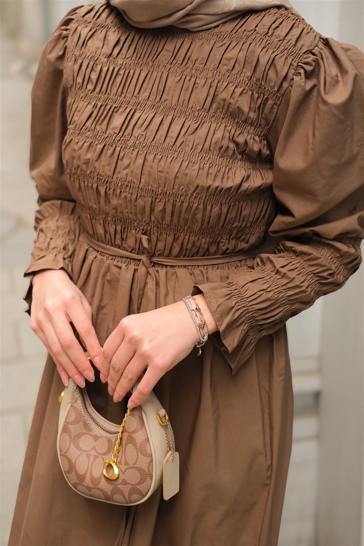 Gipeli Elbise Kahverengi