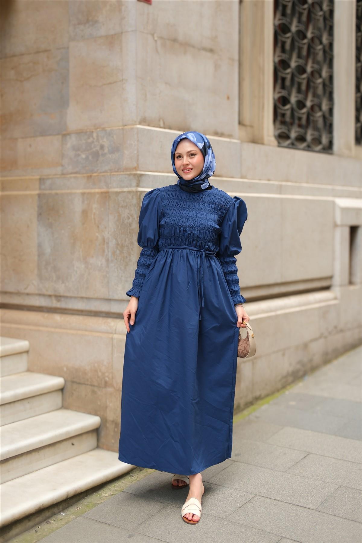 Gipeli Elbise Lacivert